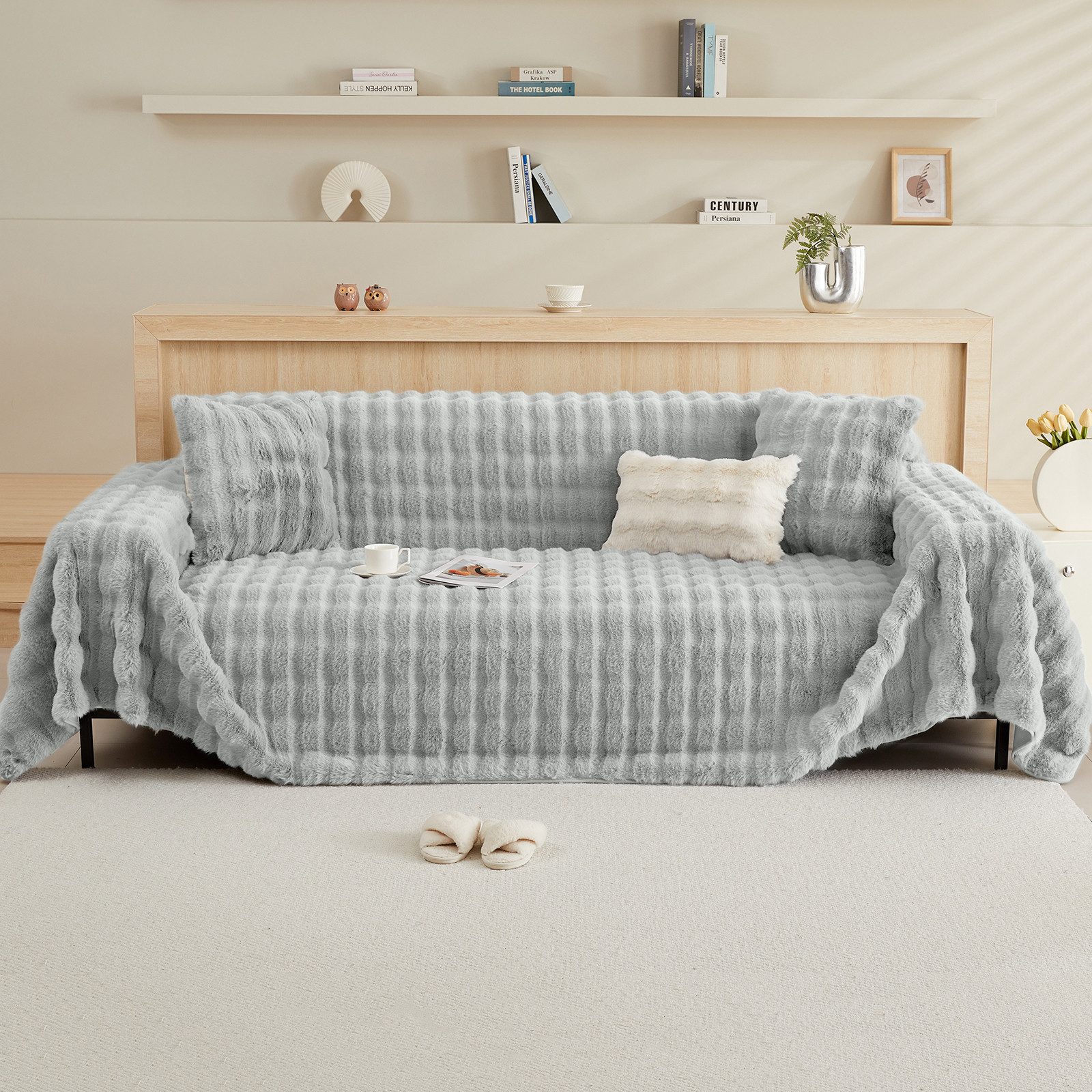 Sunicol Sofabezug Plüsch Dick Sofa Sitzkissenbezug, günstig online kaufen