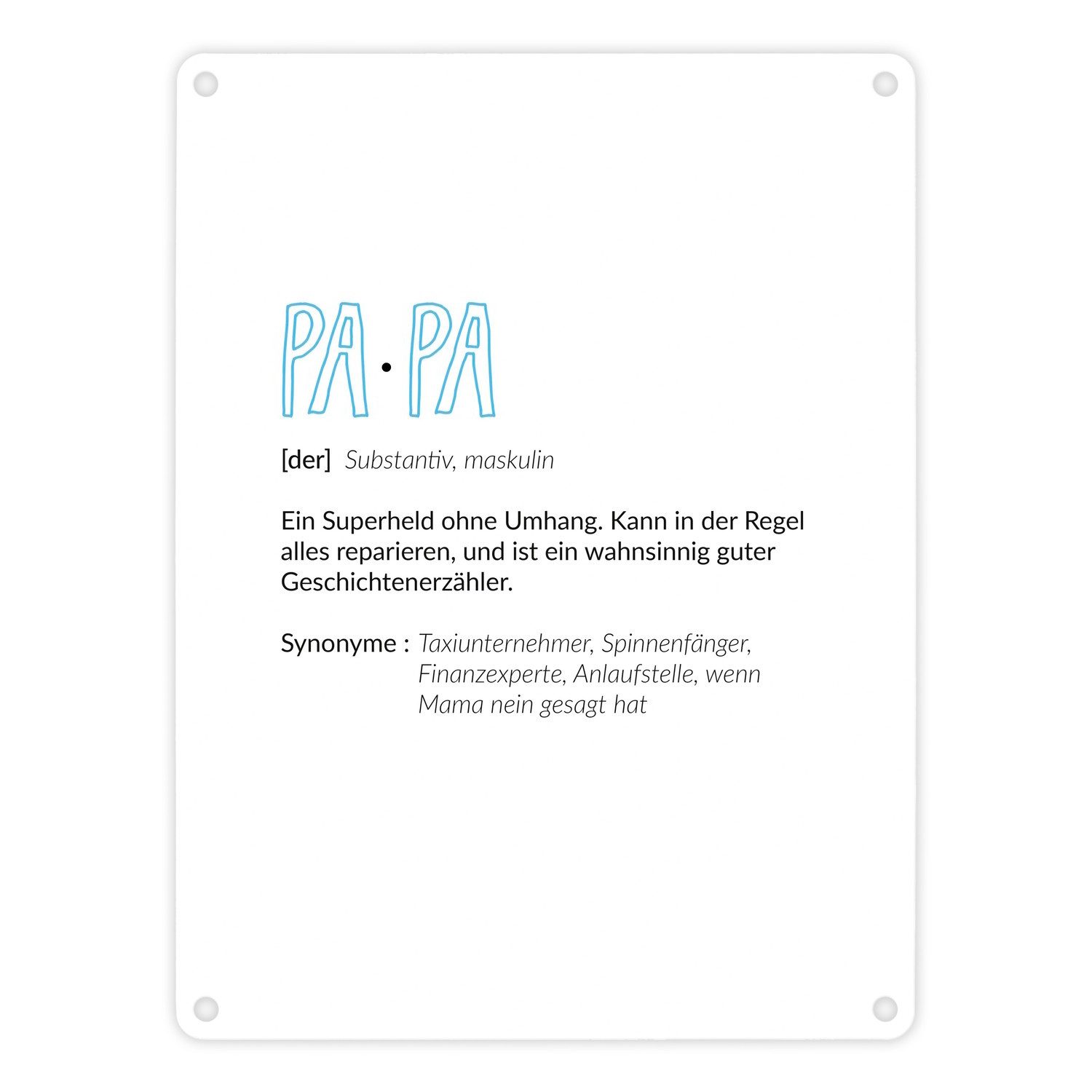 speecheese Metallschild Definition Papa Metallschild Blechschild Schild Dekoration Dekoschild