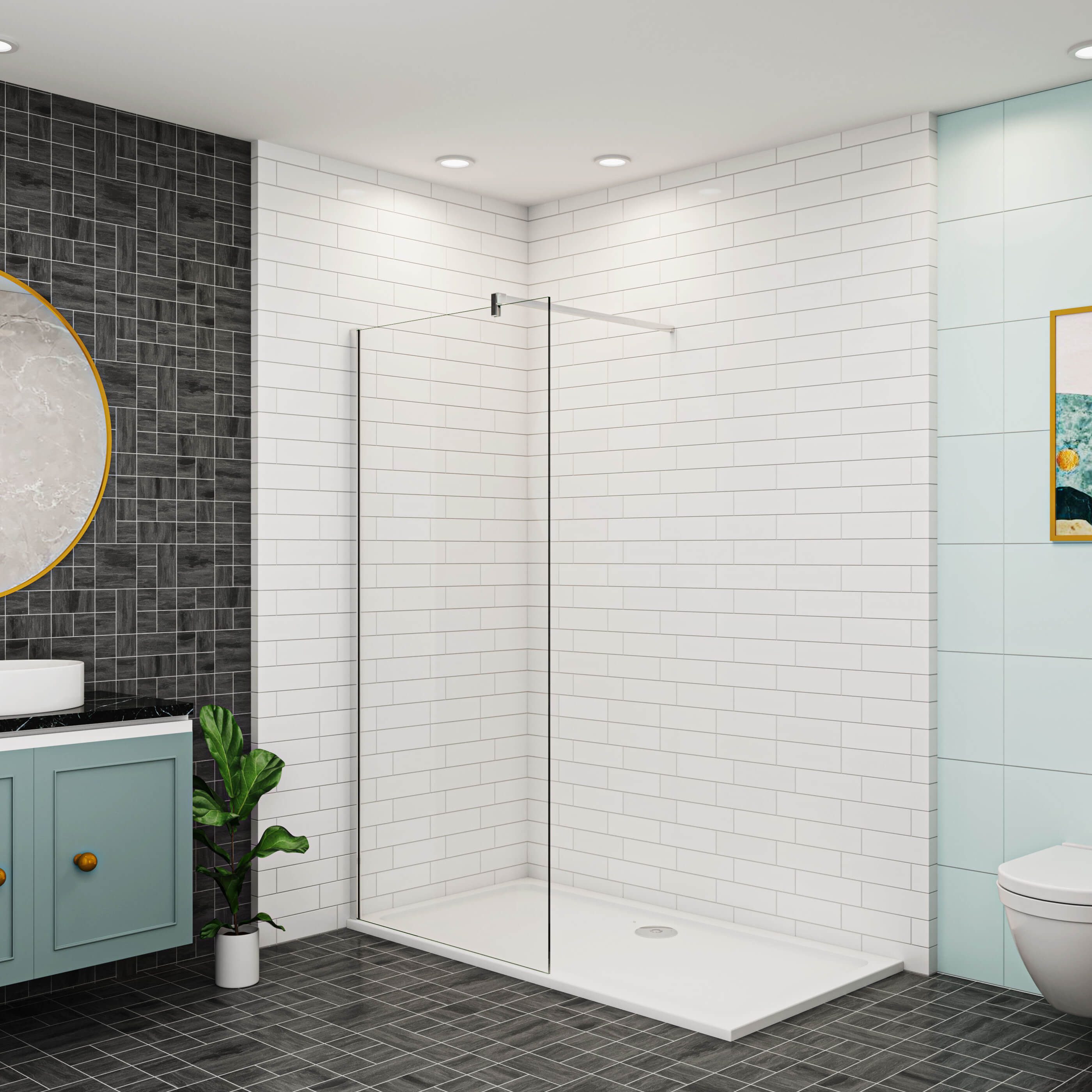 Duschparadies Duschwand Duschabtrennung Duschwand Walk In NANO Echtglas sch günstig online kaufen