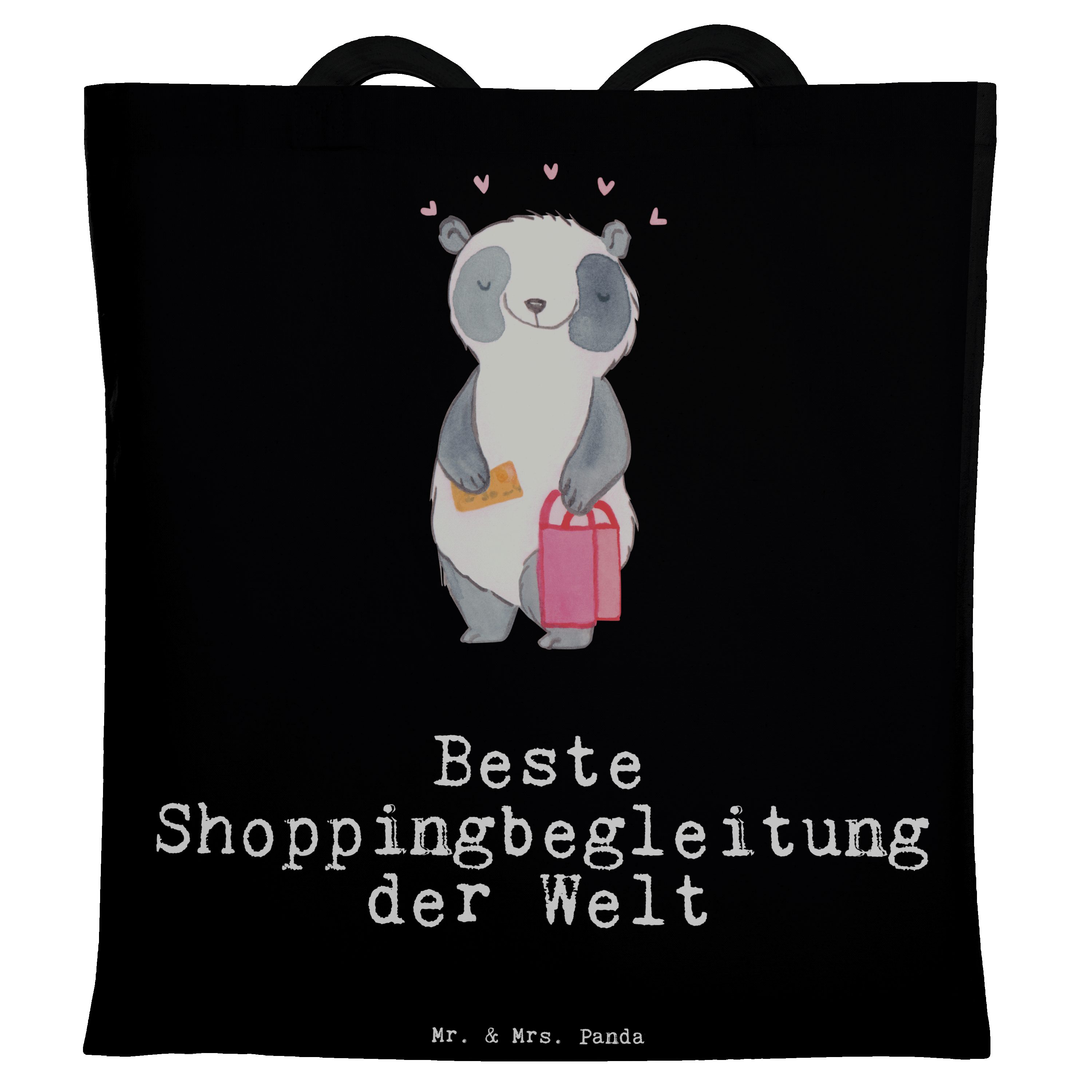 Mr. & Mrs. Panda Tragetasche Panda Beste Shoppingbegleitung der Welt - Schwarz - Geschenk, Einkauf (1-tlg), Lange Tragegriffe