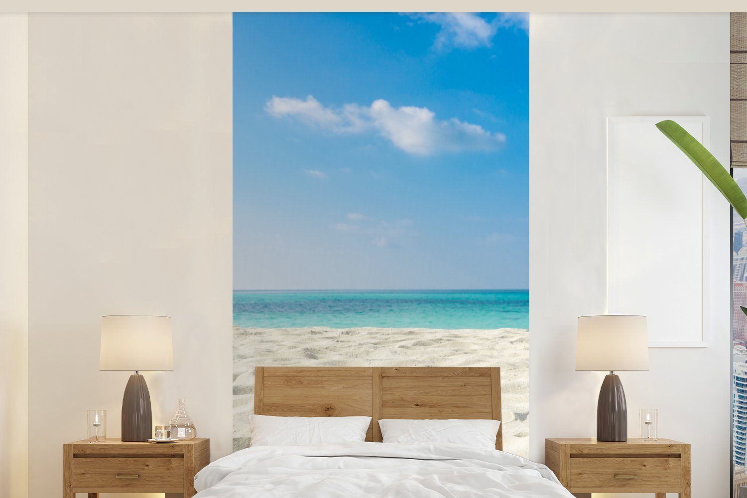 MuchoWow Fototapete Tropisch - Strand - Meer, Matt, bedruckt, (2 St), Vliestapete für Wohnzimmer Schlafzimmer Küche, Fototapete | Fototapeten