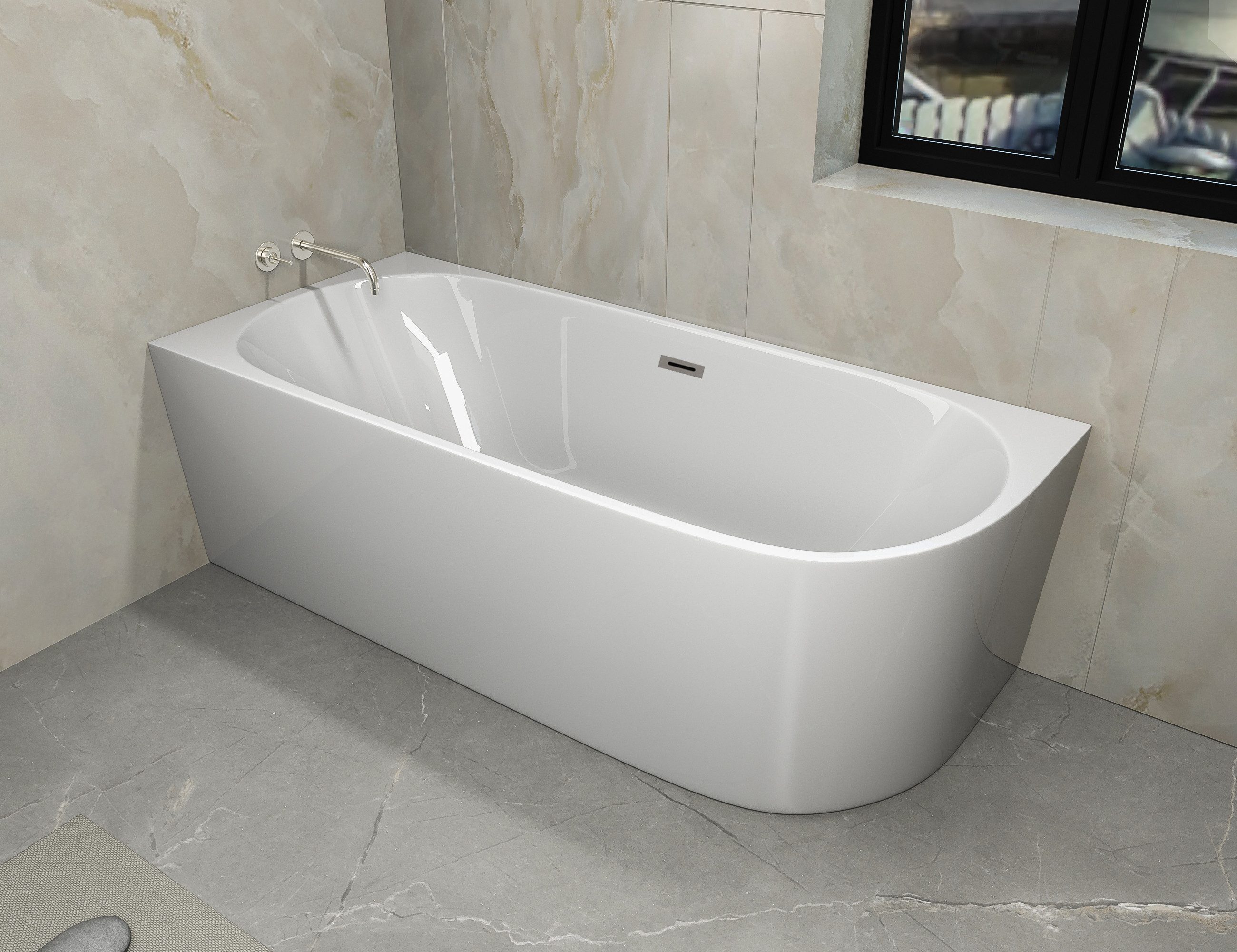 Sanotechnik Badewanne LUMA, 160cm, Acryl Badewanne rechts – Bild 5 von 5