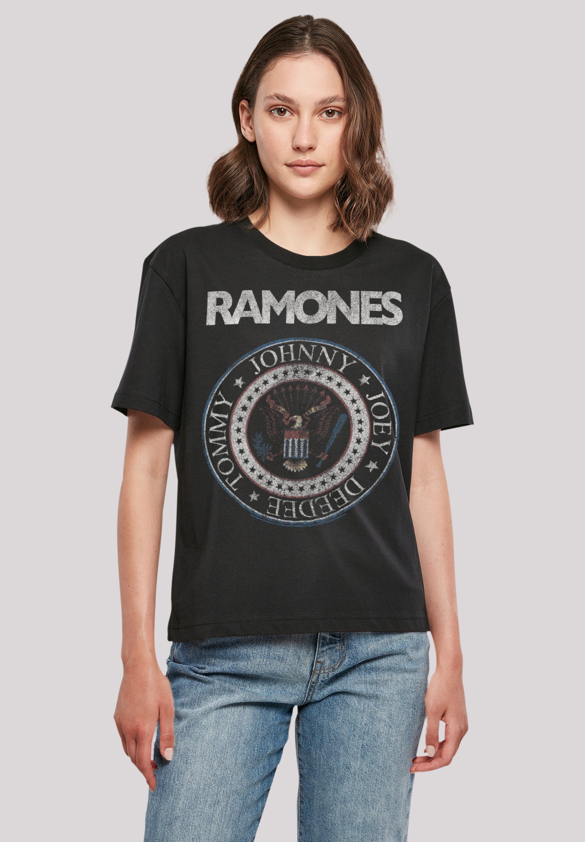 F4NT4STIC T-Shirt Ramones Rock Musik Qualität, kombinierbar Red Band White Premium Band, und vielseitig Komfortabel And Rock-Musik, Seal