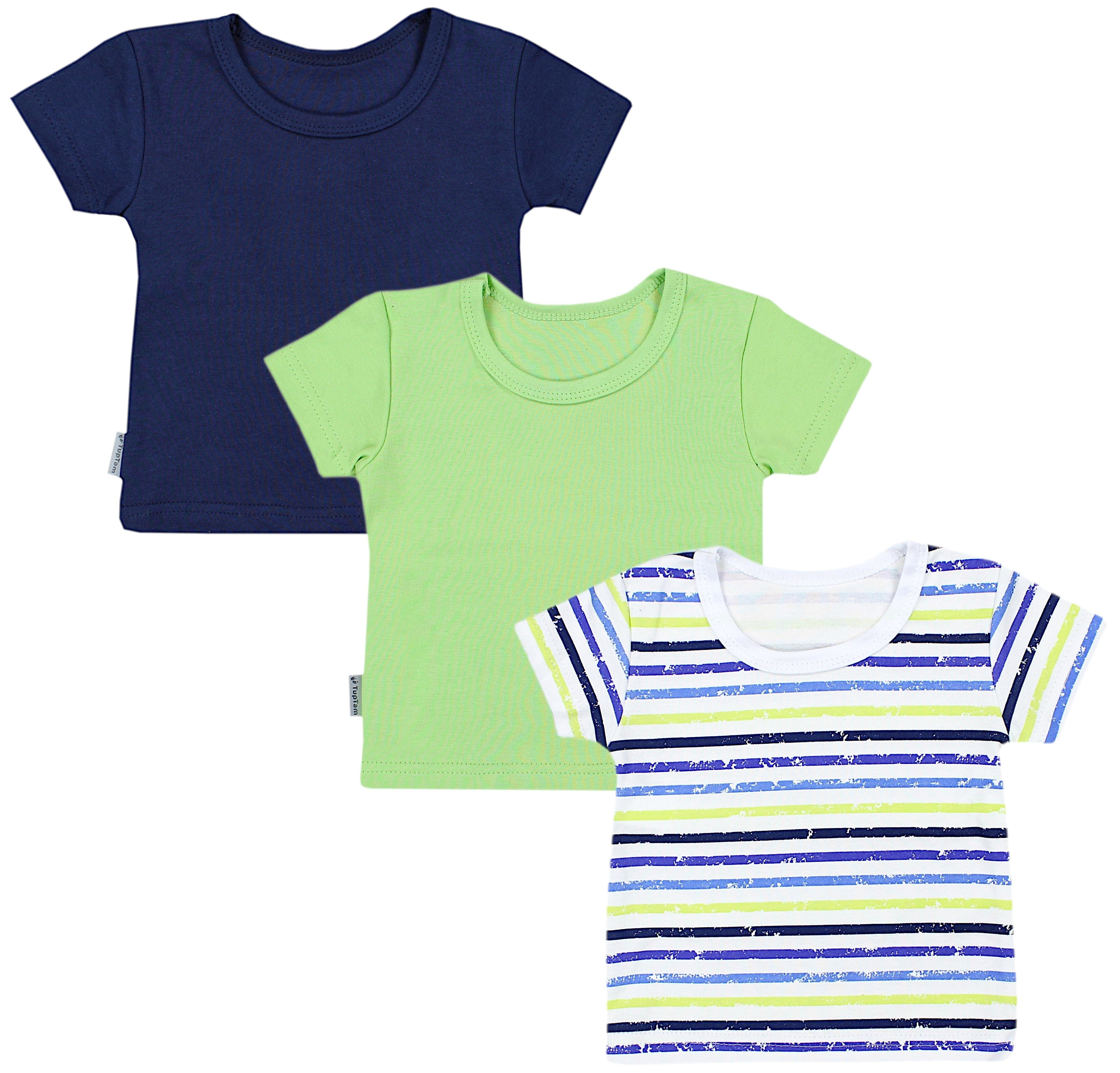 TupTam T-Shirt TupTam Baby Jungen Sommer T-Shirt Kinder Kurzarm Shirt 3er Pack (3-tlg) 3er Pack Streifen Grün Blau/Dunkelblau/Grün