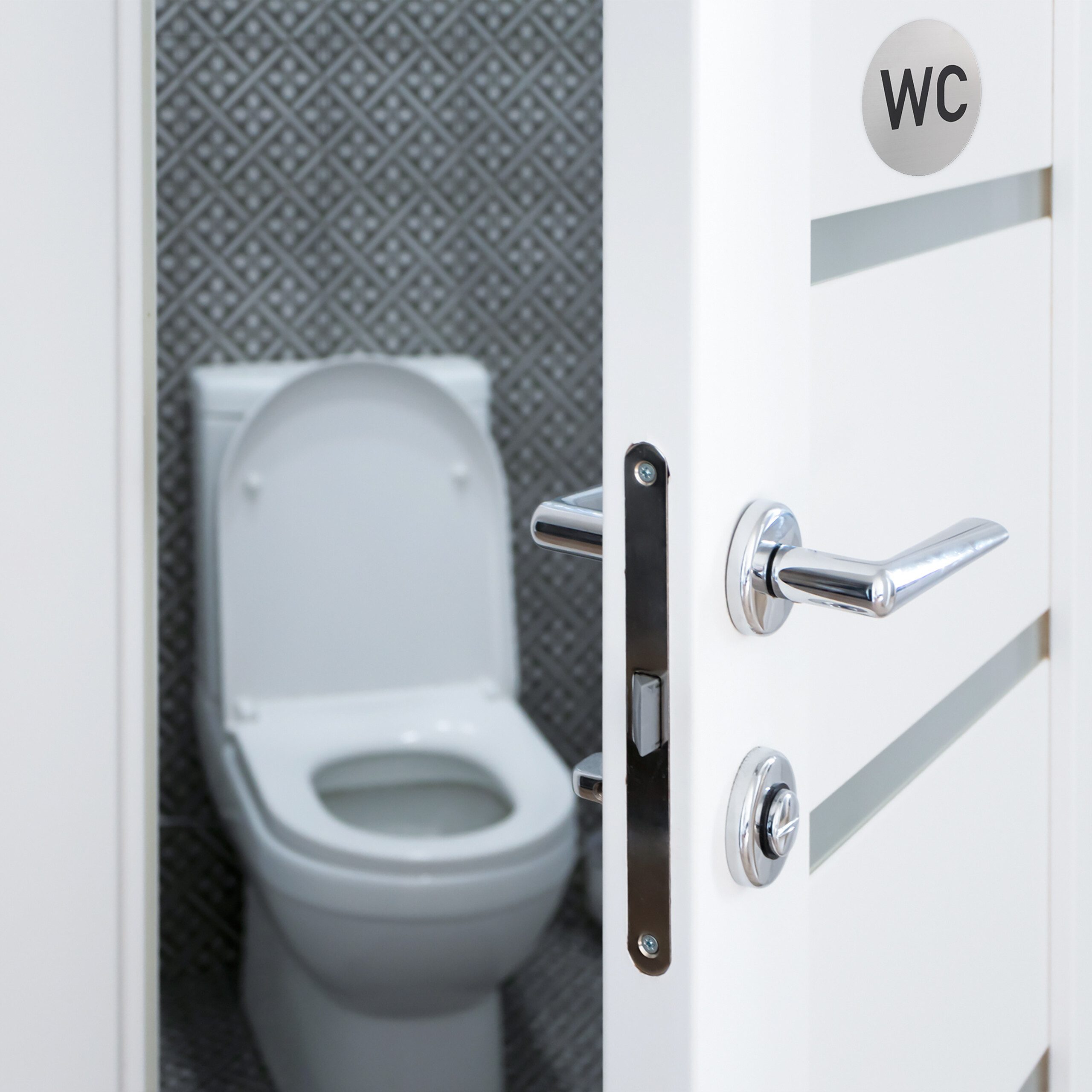 relaxdays Dekohänger 4er Set WC Schild selbstklebend (4 St., 4er Set)