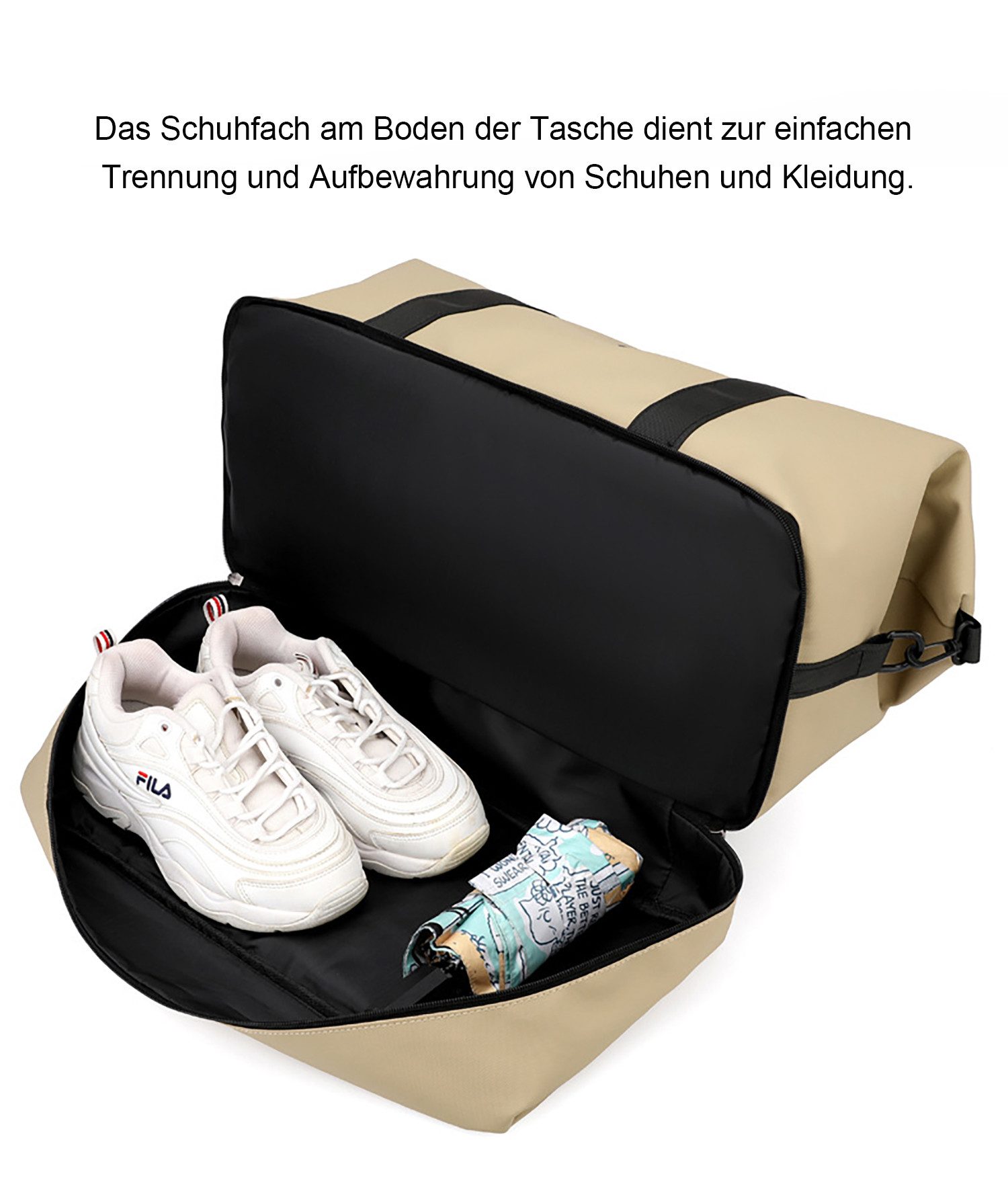 OYLCDI Reisetasche Sporttasche Fitnesstasche,Große Umhängetasche mit Schuhfach&Nassfach (50L), Verstellbare Schultergurt, für Yoga, Schwimmen, Tourismus, Fitnes – Bild 4 von 5