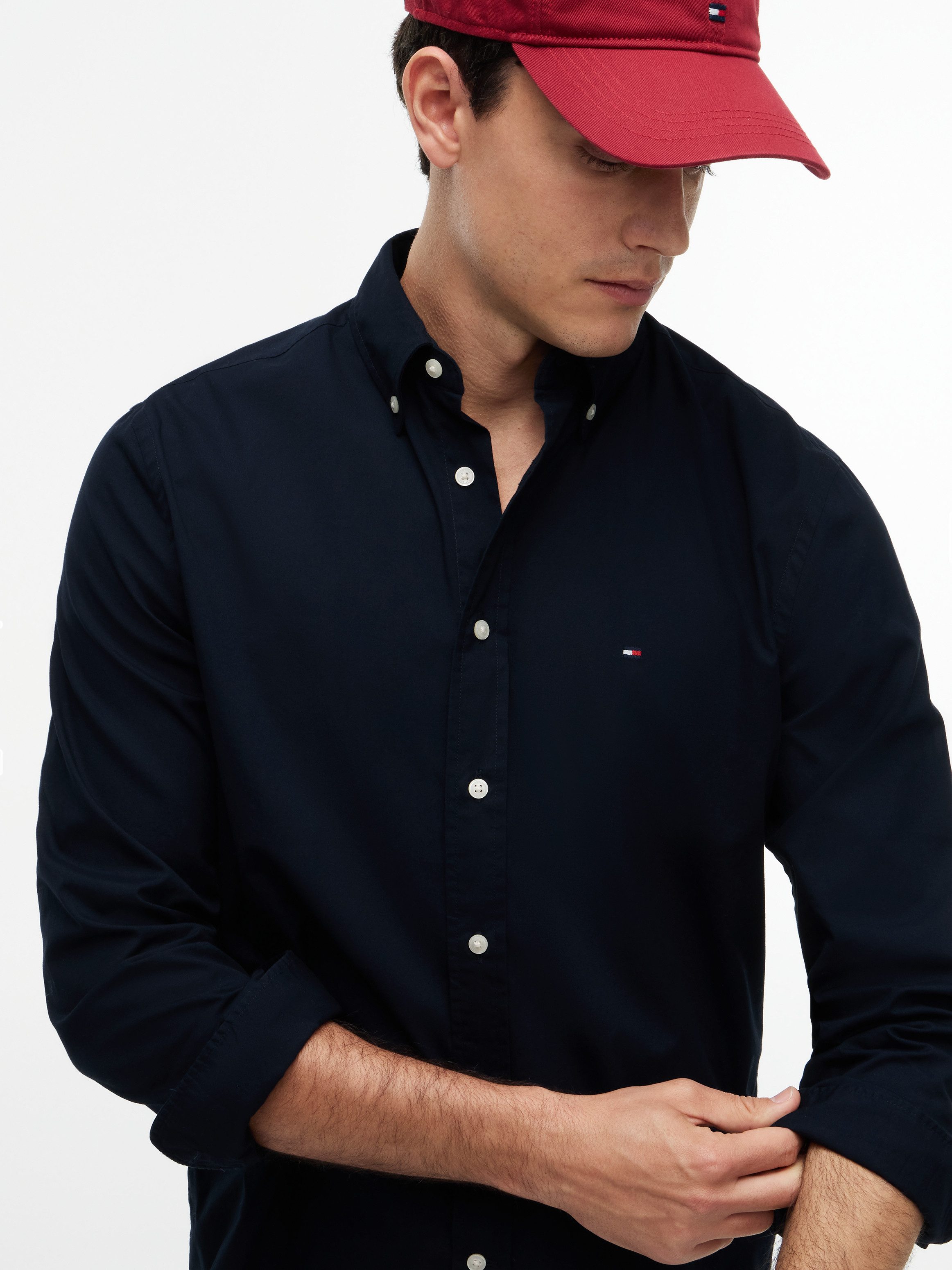 Tommy Hilfiger Langarmhemd CORE FLEX POPLIN SOLID Regular Fit SHIRT Regular Fit Flex Cotton