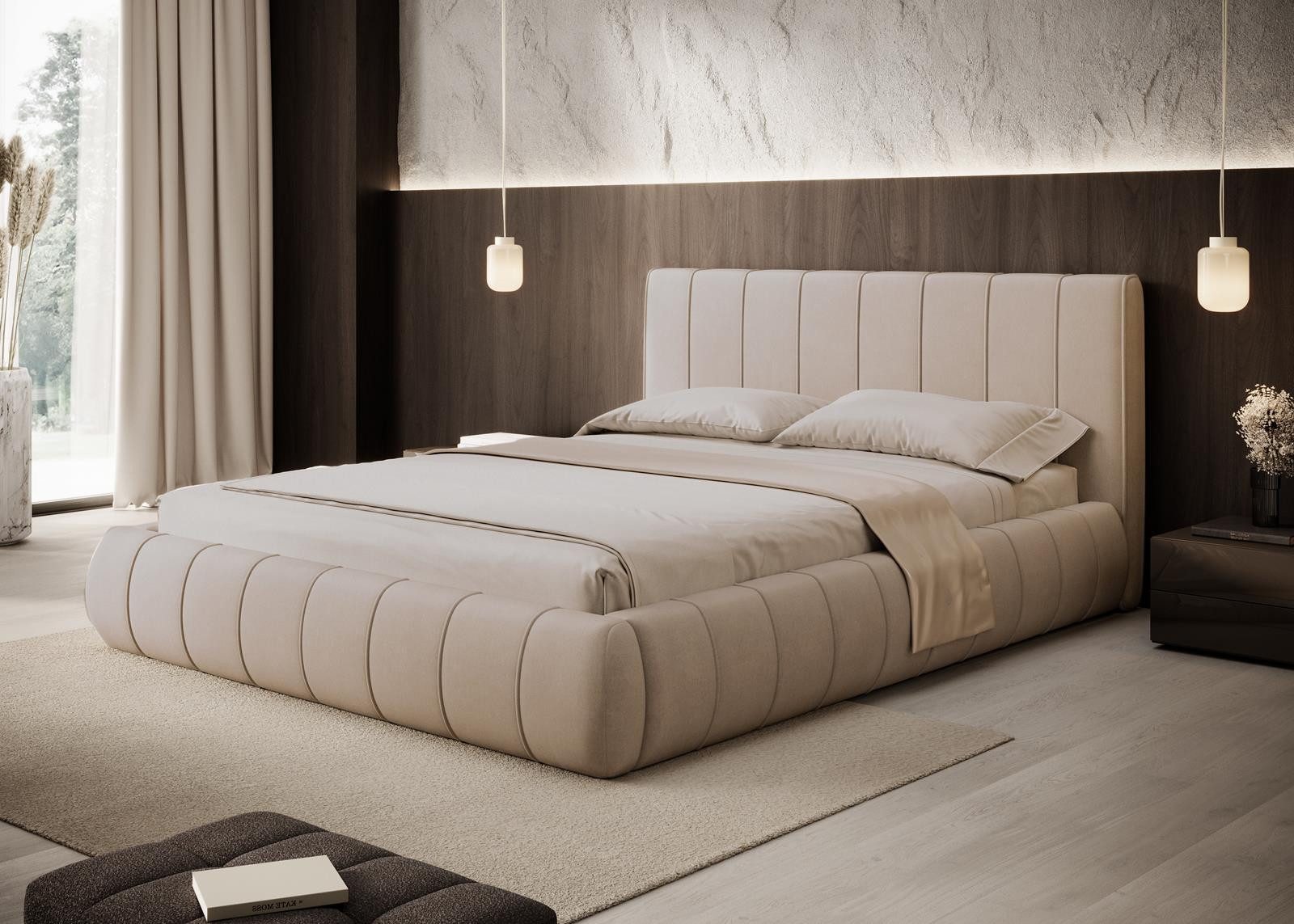 Compleo Polsterbett modern und elegant, Designerbett, MADE IN EU TOPSELLER (Klassisch Design), Wolkenbett