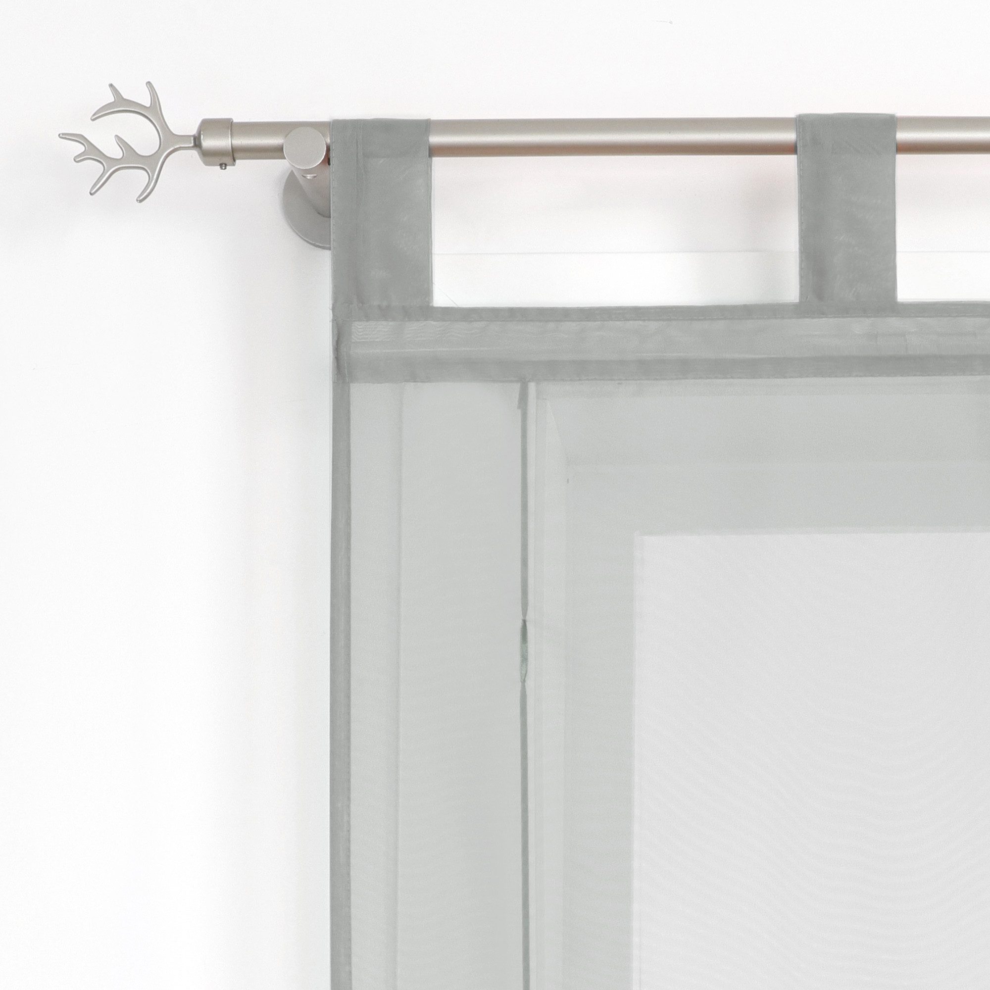 Delien Raffrollo vielseitiger Kurzrollo Sophia in uni‑Farbe, Fensterrollo für Fenster, mit Schlaufen, Voile Uni Wohnzimmer Gardine – Bild 4 von 5