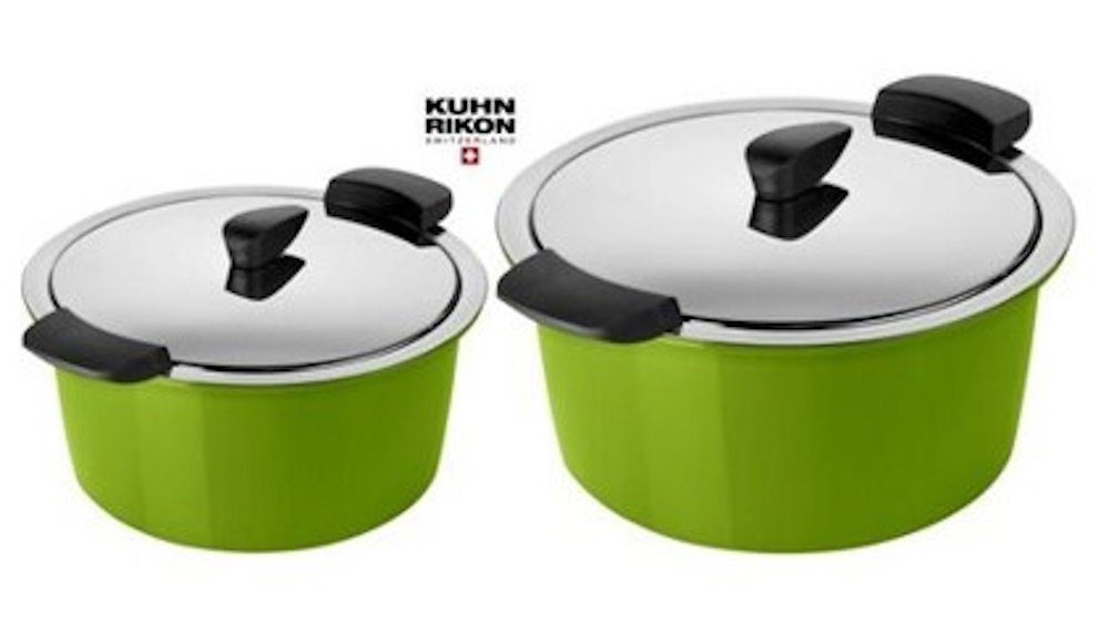 KUHN RIKON Kochtopf Kuhn Rikon HOTPAN Thermo + Energiespartopf Set 2,0 L, 3,0 L in Grün