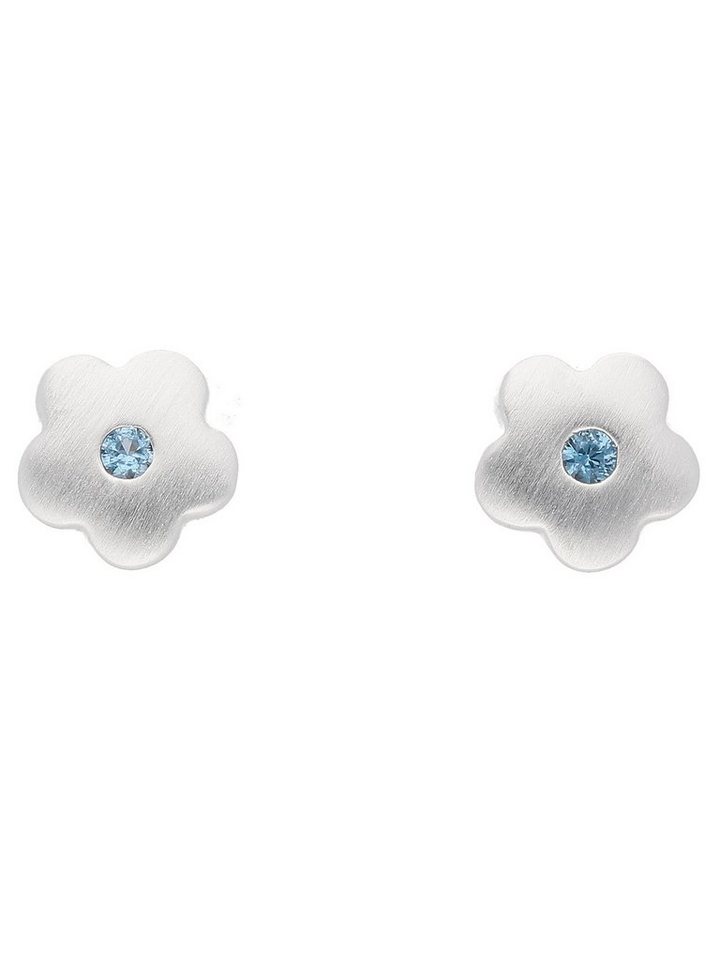 Adelia´s Paar Ohrhänger 925 Silber Ohrringe Ohrstecker Blüte mit  synthetischer Spinell, mit synthetischer Spinell Silberschmuck für Damen
