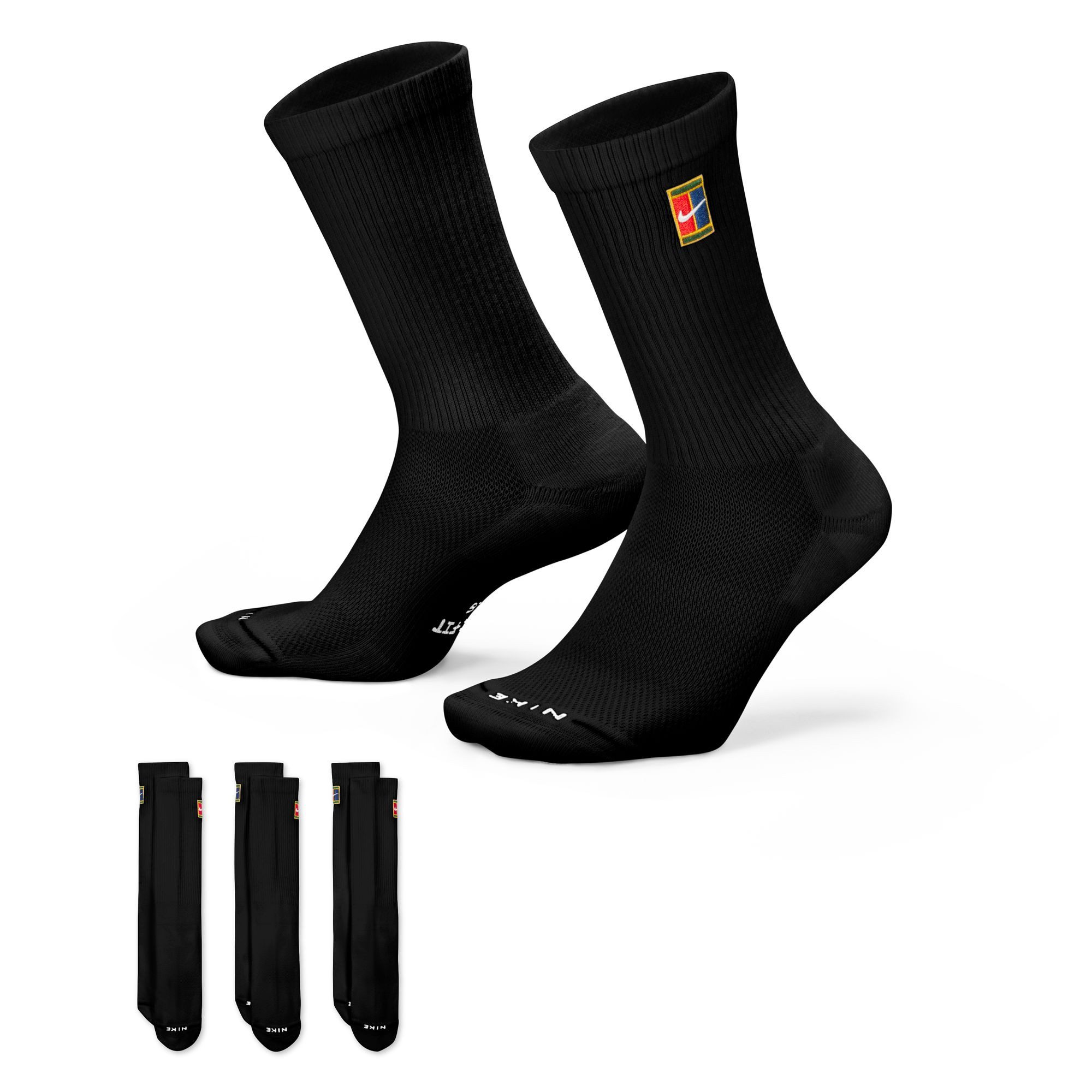 Nike Sportsocken U NK ED ELVD CRW 3P TENNIS 144 im praktischen 3er-Set, für Erwachsene, formstabil, mit flexiblem Sitz