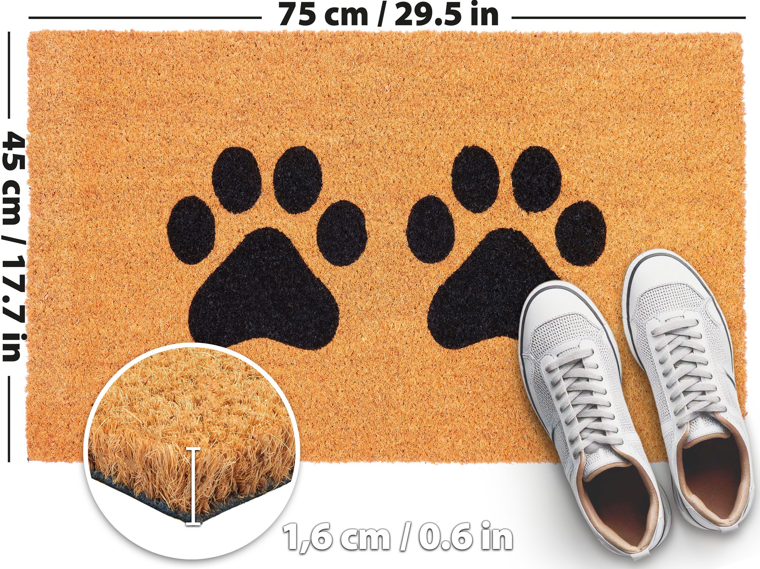 BRUBAKER Fußmatte Pfoten - 45 x 75 cm Hunde und Katzen - Fußmatte für Außen günstig online kaufen