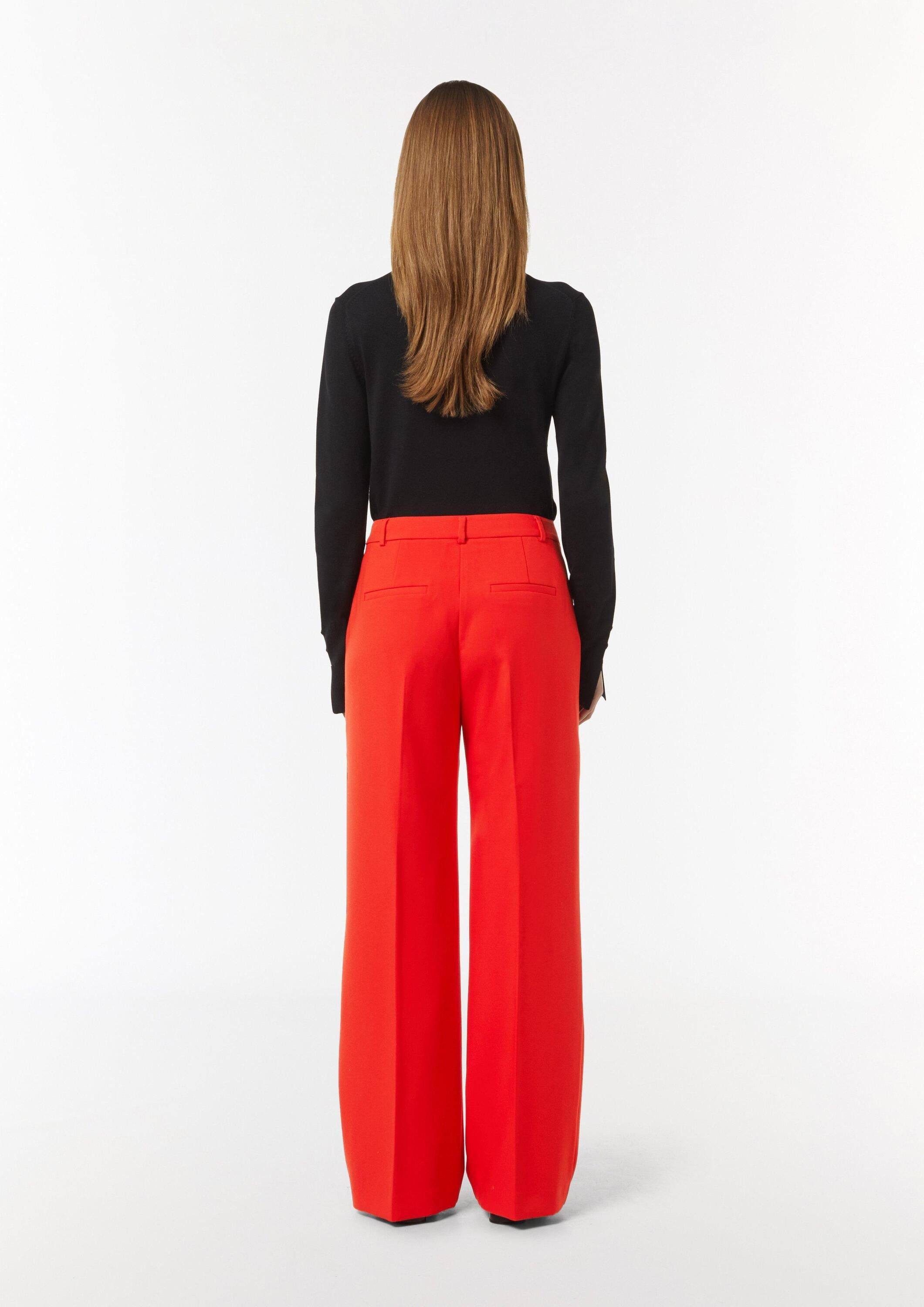 comma Chinos Hose Wide Leg Hose mit Bügelfalte und Eingrifftaschen