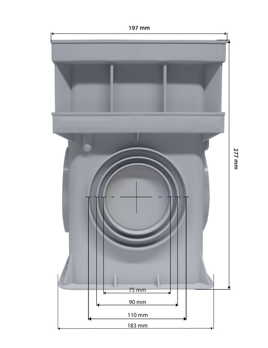 Thumbnail - Marley Deutschland GmbH Erdschacht 200x200mm Einlaufschacht + Aufsatz + Schachtdeckel + Geruchsverschluss, 20x20x28 cm, ...