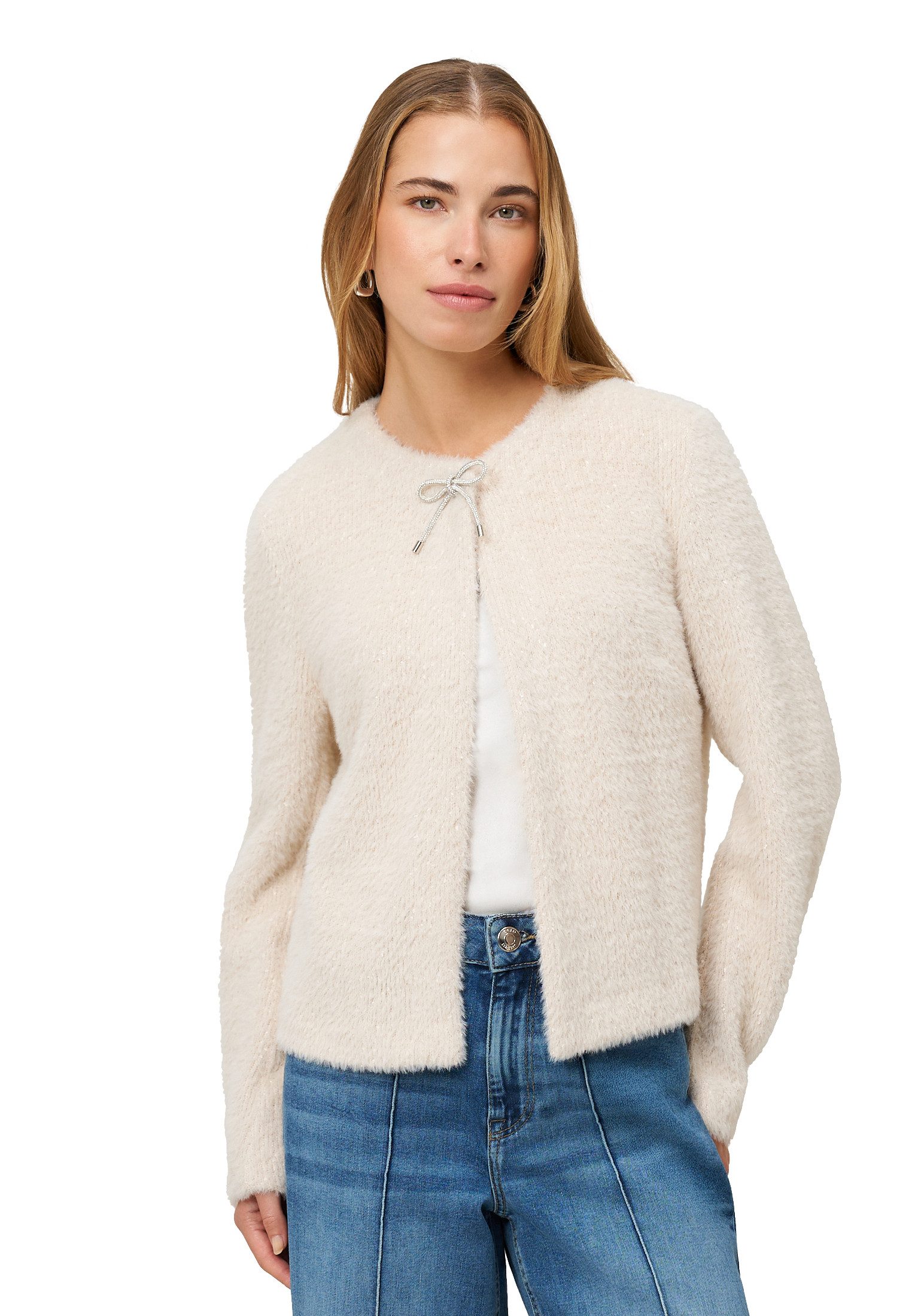 Zero Sweatjacke Damen mit Schleife Bindedetail