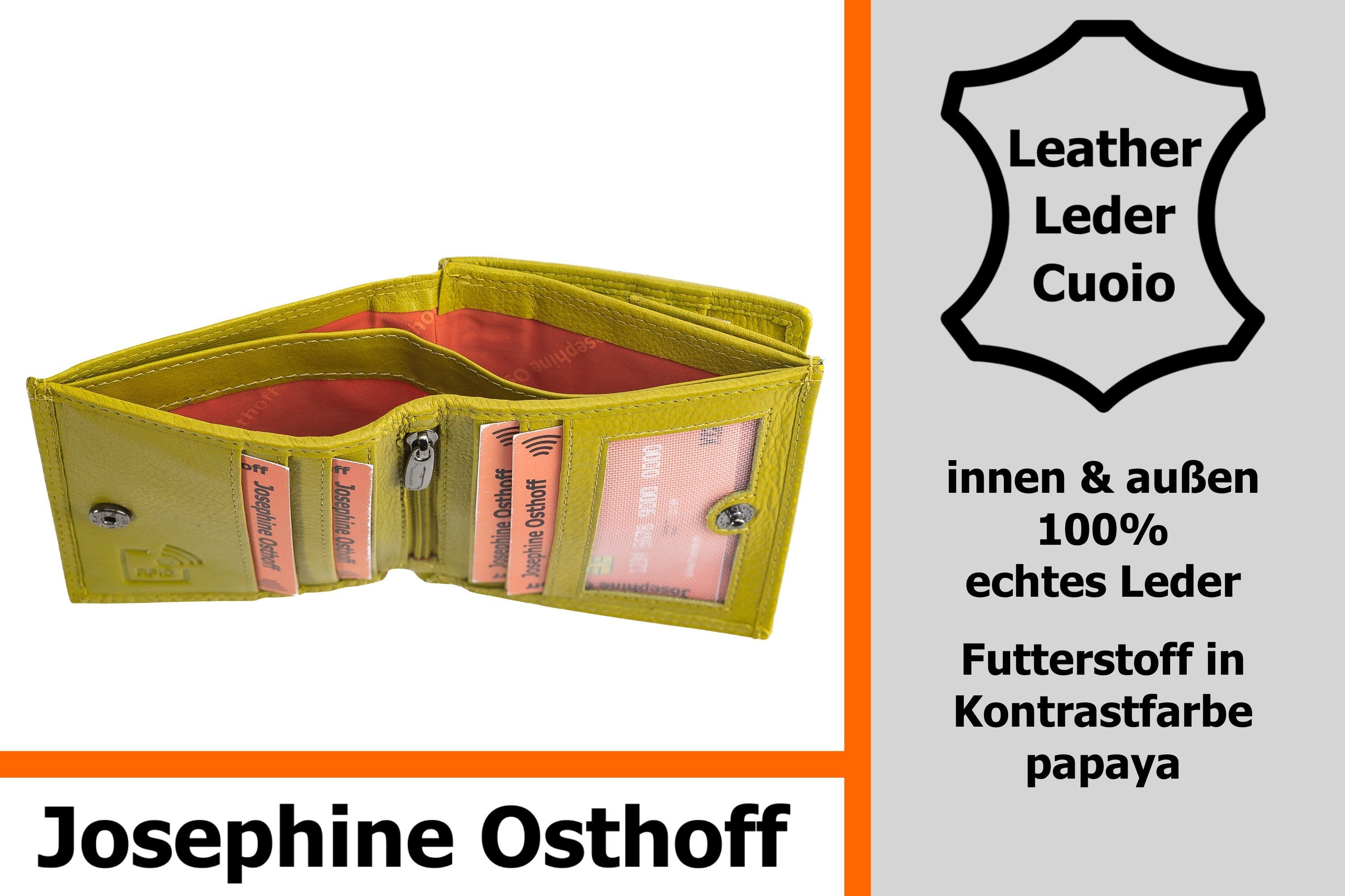 limone Geldbörse Josephine Geldbörse Wiener Osthoff Schachtel