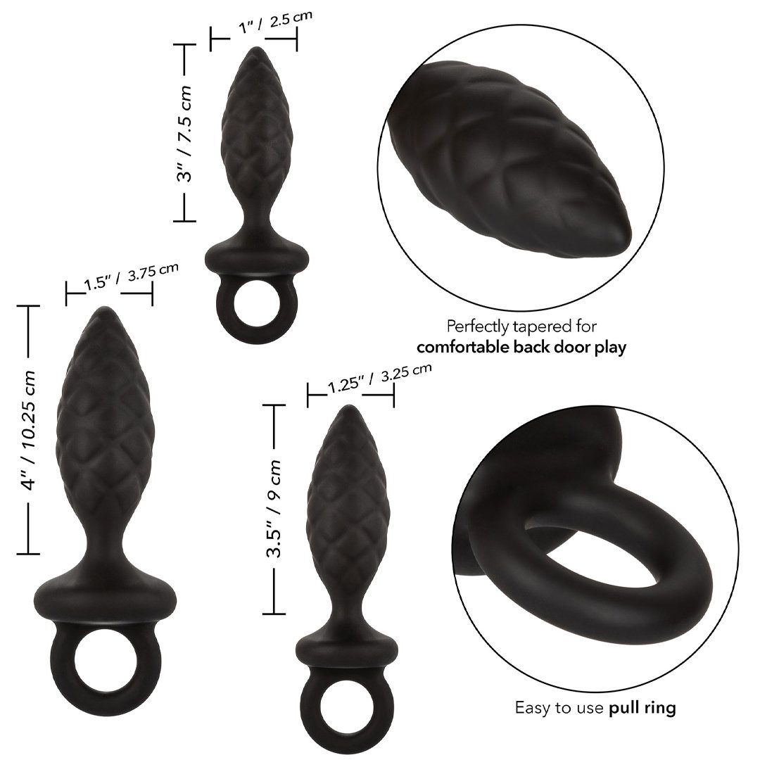 Calexotics Analplug schwarz Analplugs 3er Set aus - Silikon