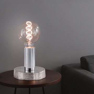 etc-shop LED Tischleuchte, Leuchtmittel nicht inklusive, Tischleuchte chrom Beistellleuchte Leselampe Modern