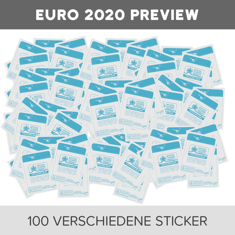 Panini Sammelkarte EURO 2020 Preview - 100 verschiedene Sticker(zufällige Auswahl)