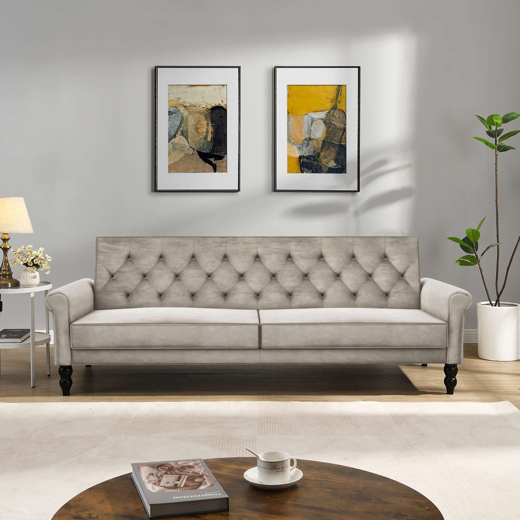 DOREL HOME 3-Sitzer TYNE Schlafsofa 222 cm, - Einrichtungsbeispiel