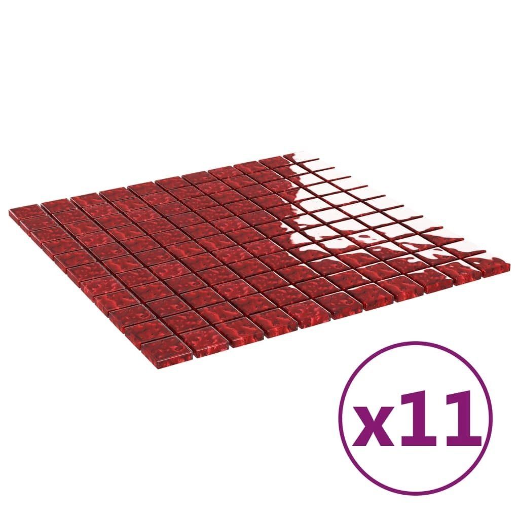 (BxH) Abmessungen 3009230, Glas 30x30 Rot. möbelando aus (11x), Wandfliese Rot, Glas cm in