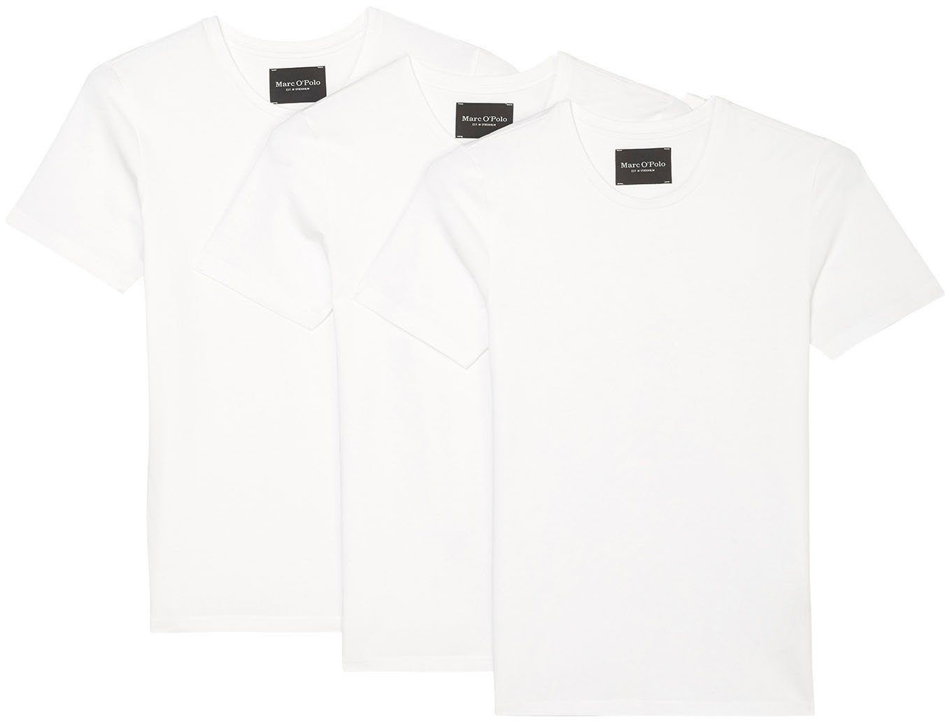 Marc O'Polo T-Shirt ESSENTIALS (Packung, 3-tlg) weiß