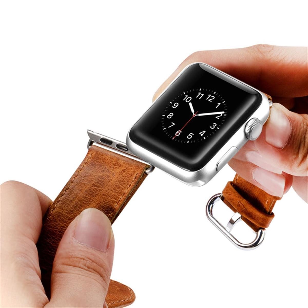 CoverKingz Smartwatch-Armband Leder Armband für Apple Watch 49/45/44/42mm S günstig online kaufen