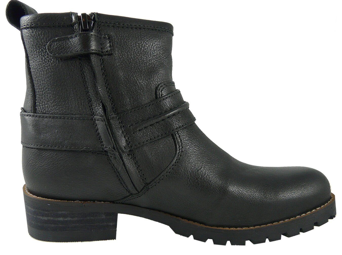 Clic Clic! Stiefel CL-8601 Schnürstiefelette Stiefeletten schmal Leder Schuhe schwarz