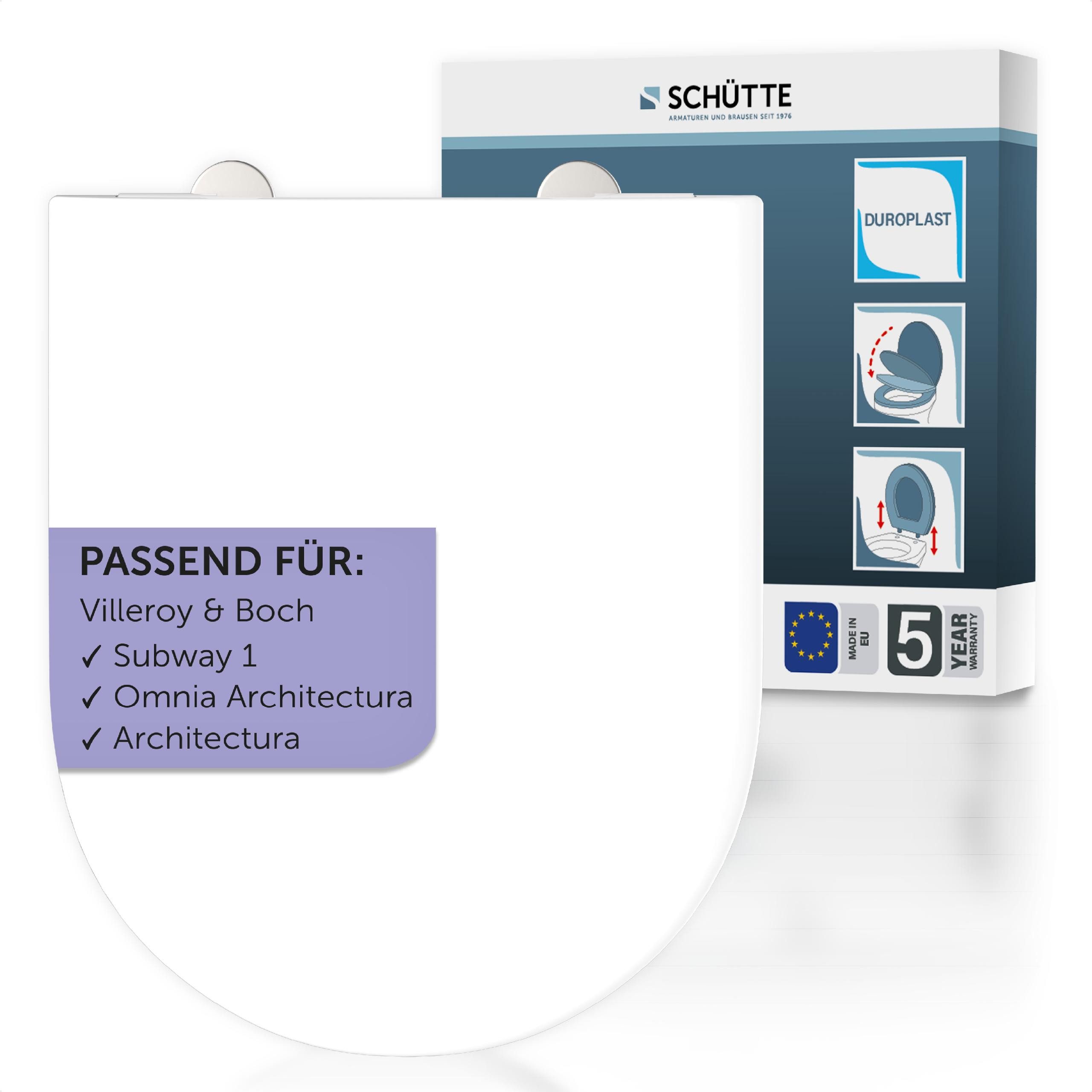 Schütte WC-Sitz Duroplast, WHITE D-Form PRO 5 (WC-Sitz, Befestigungsmateria günstig online kaufen