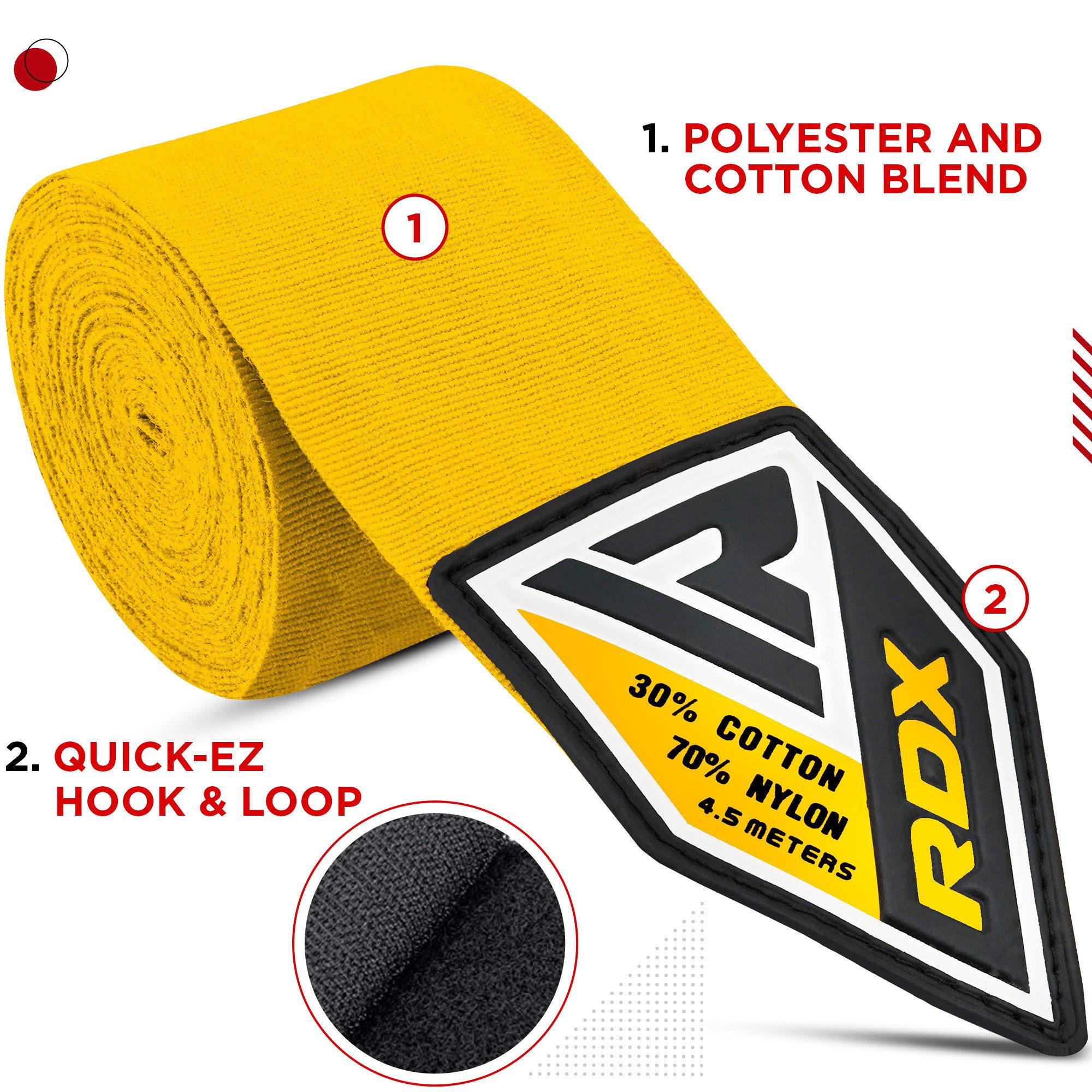 RDX Sports Boxbandagen RDX 4.5m Profi Boxbandagen Boxen MMA Muay Thai, Elastisch Handbandagen