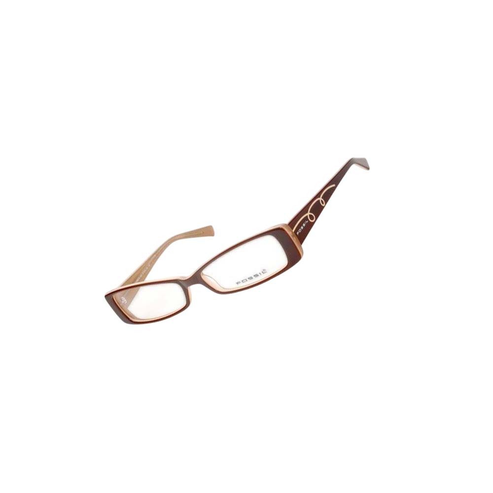 Fossil Brillengestell Korrektionsfassung Brille Kunststoff Braun 54/15/135 - OF2049200, Kunststoff