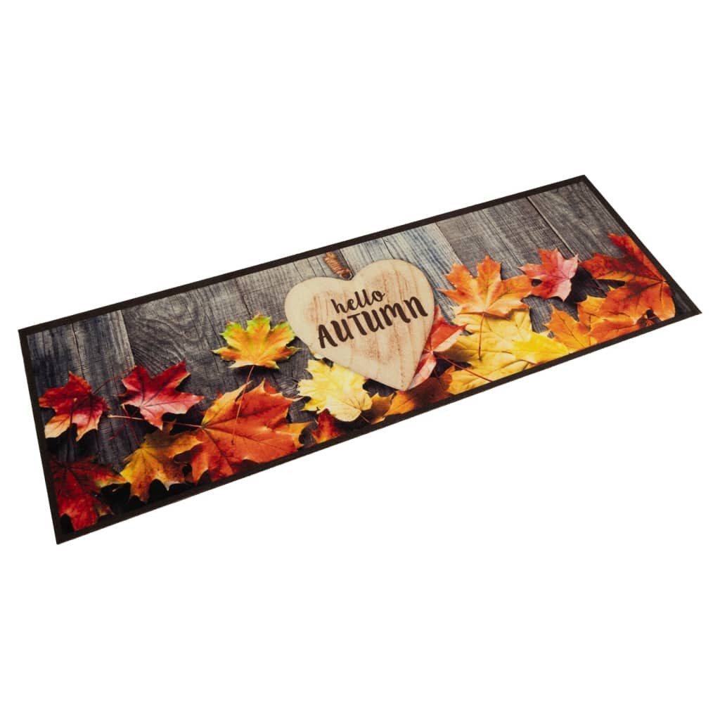 vidaXL Teppich 60 x 180 cm Läufer Brücke Küchenteppich Waschbar Herbst 60x180 cm Samt, Höhe: 0 mm
