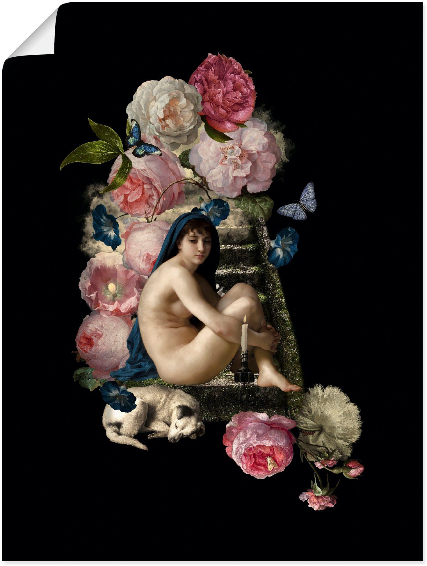 St), Artland Leinwandbild, in mit Bilder Alubild, Größen Venus versch. Gottes (1 Poster Wandaufkleber Nackte oder Hund, Wandbild als