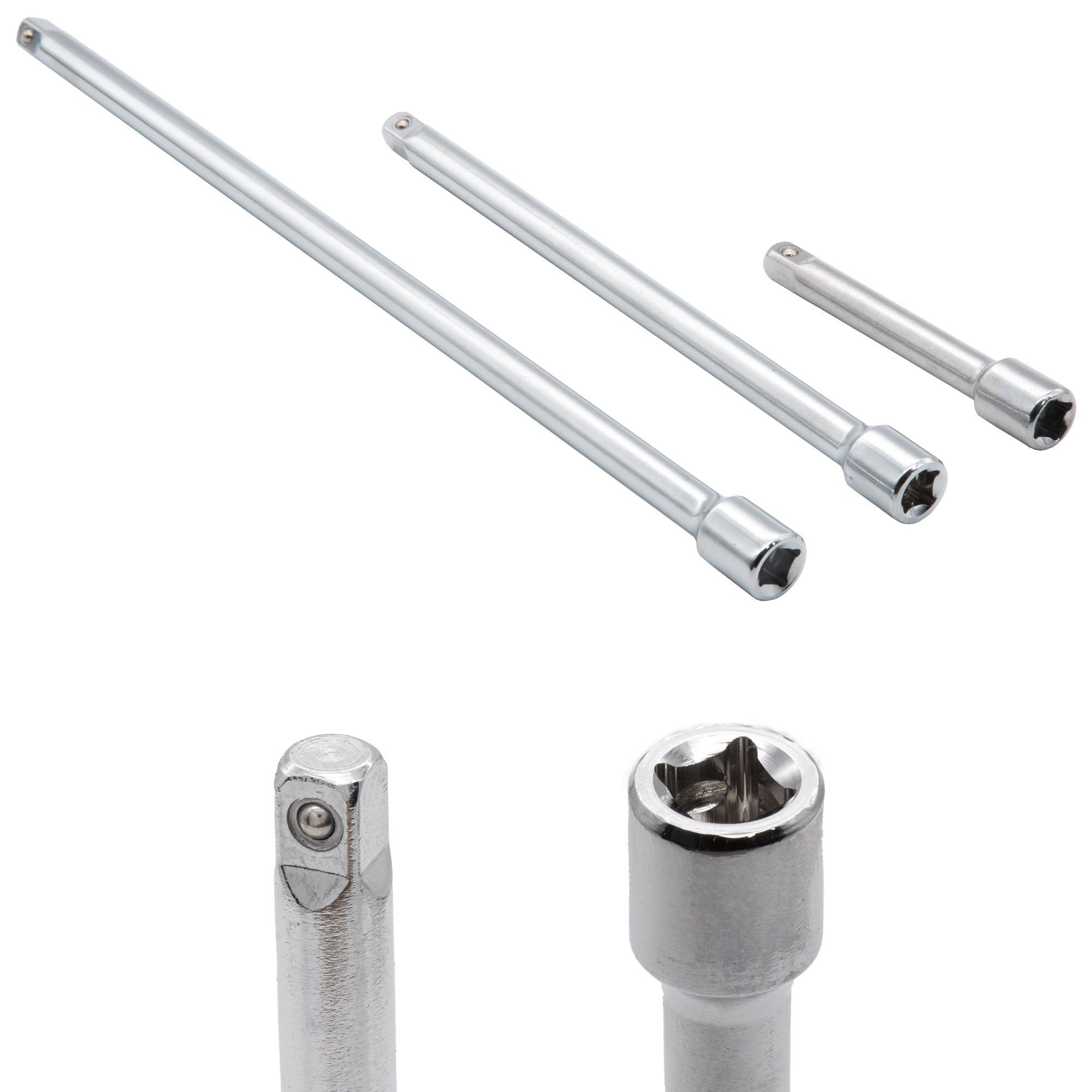 BENSON Bit-Set Steckschlüssel Verlängerung 1/4" Stecknuss Knarren, Adapter, 75-225mm, Set, 3tlg, TOP von Benson