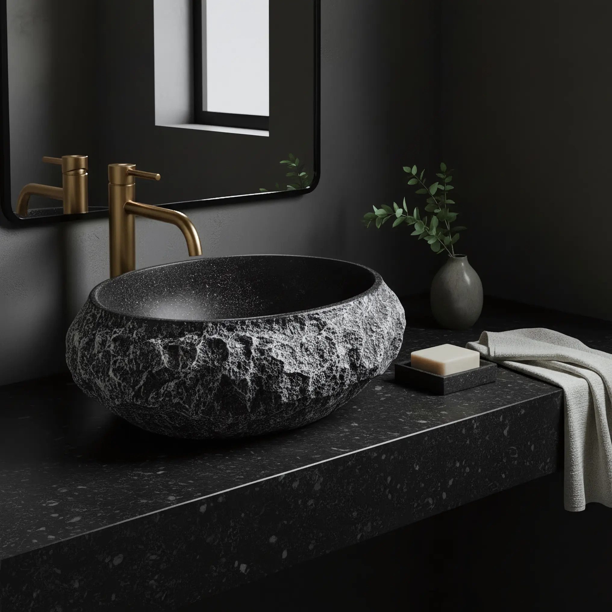 wohnwerk.idee Aufsatzwaschbecken aus Kompositstein, Designer Badwaschbecken 8 Farben – Bild 2 von 5