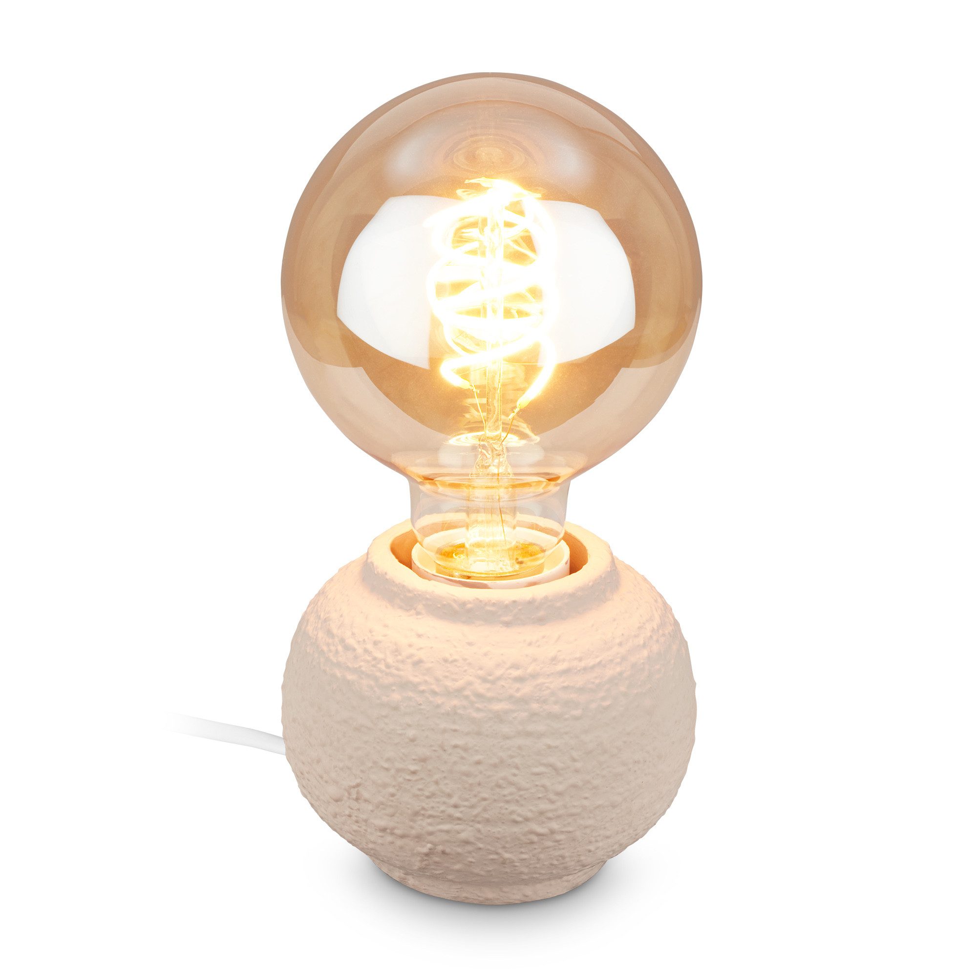 Briloner Leuchten LED Tischleuchte Tischlampe Keramik Kabelschalter für E27 Wohnzimmer Kommode Flur, ohne Leuchtmittel, Abhängig vom Leuchtmittel, 10x8 cm, Wohnzimmer, Schlafzimmer, Büro