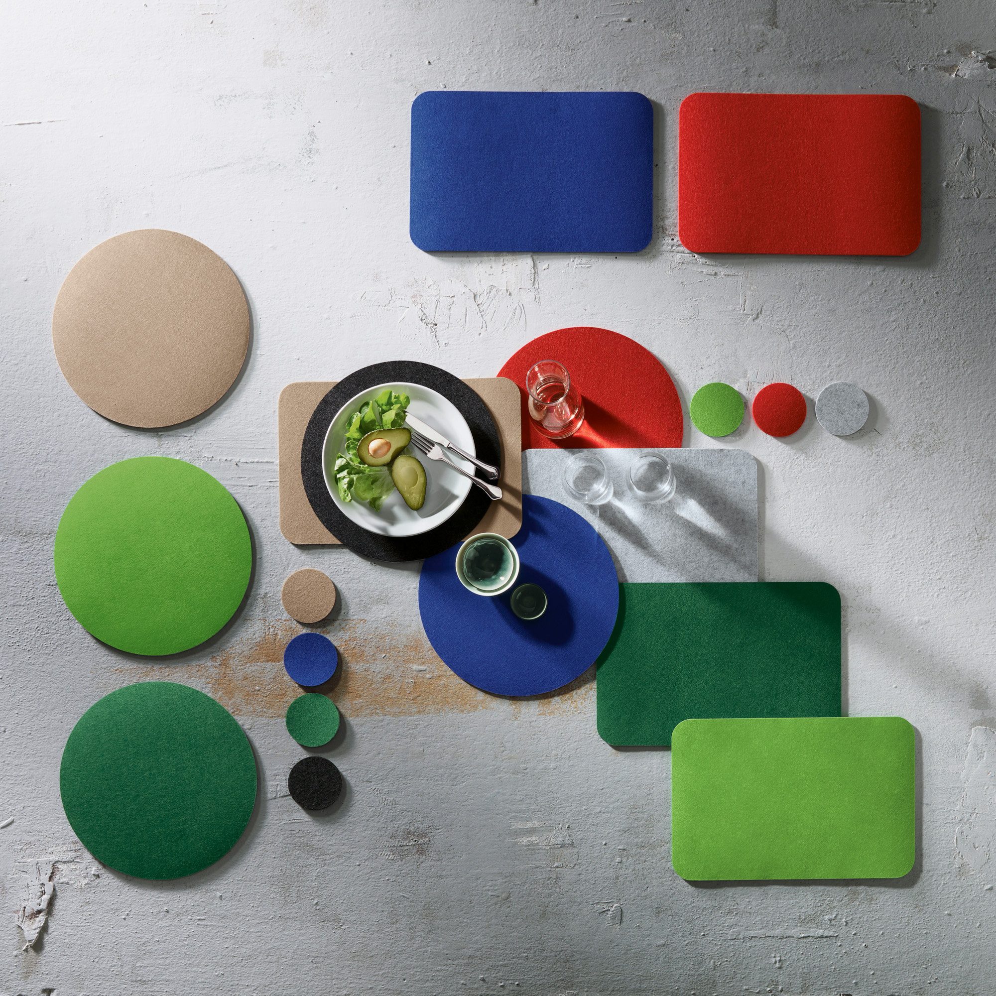 Erwin Müller Platzset Filz-Tischset "Beja" 4er-Pack, Uni