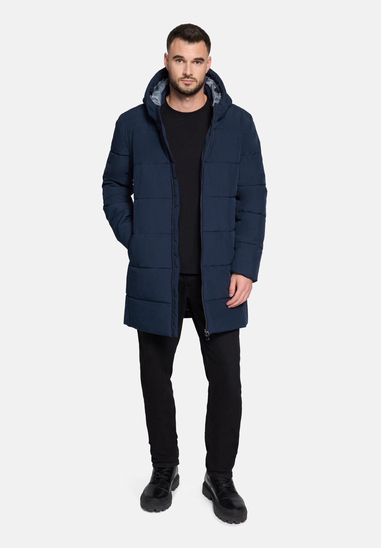 VOICE Outdoorjacke Herren Winterjacke Wintermantel mit Kapuze