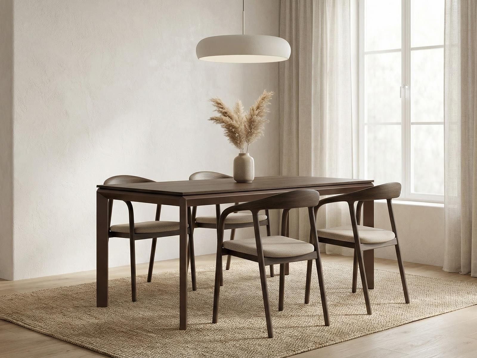 Compleo Esstisch japandi, Klassisch und Zeitlos Design, Breite: 160 cm oder 180 cm