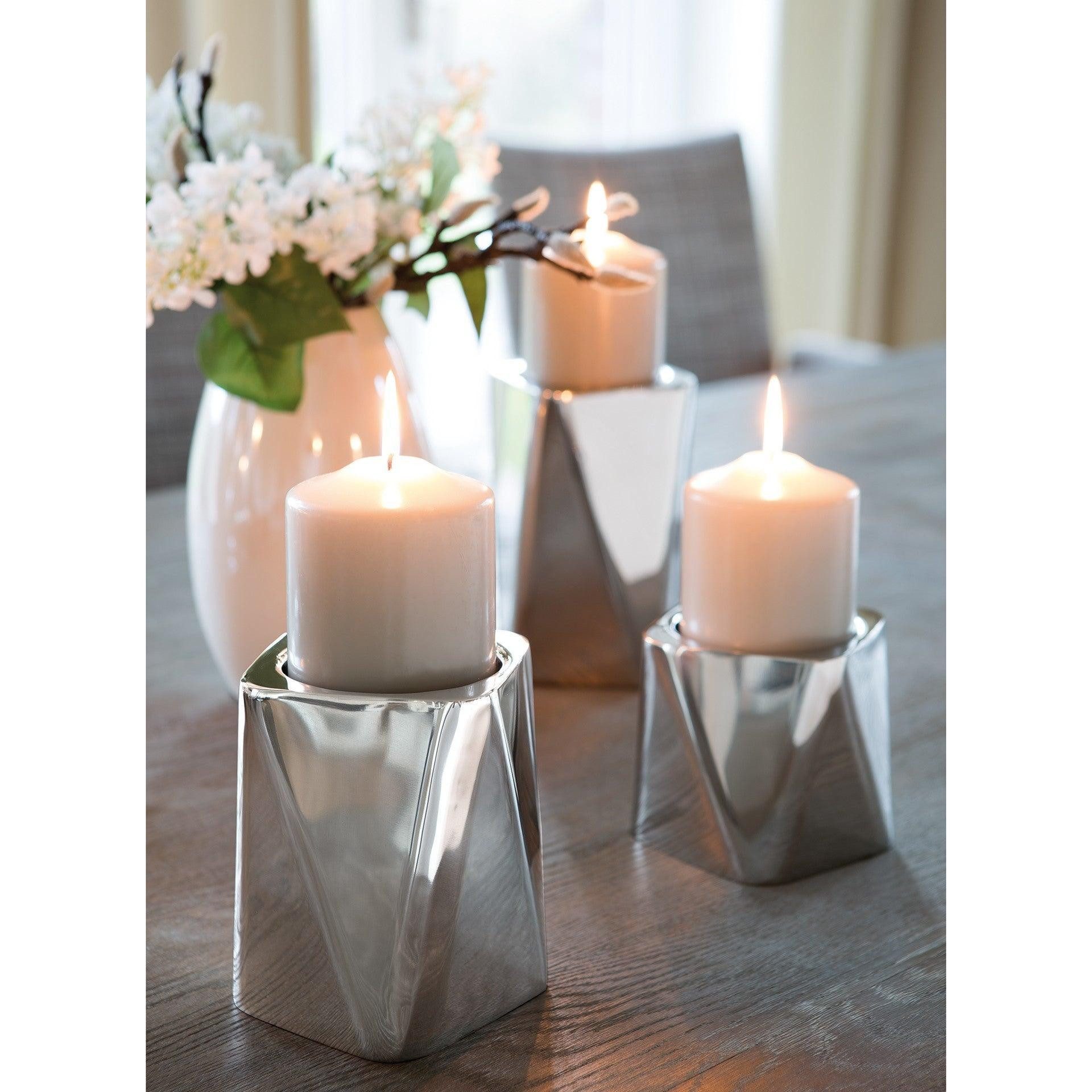 Fink Kerzenständer Fink NAVONA Kerzenständer 10 cm Exclusiv Edelstahl Stump günstig online kaufen