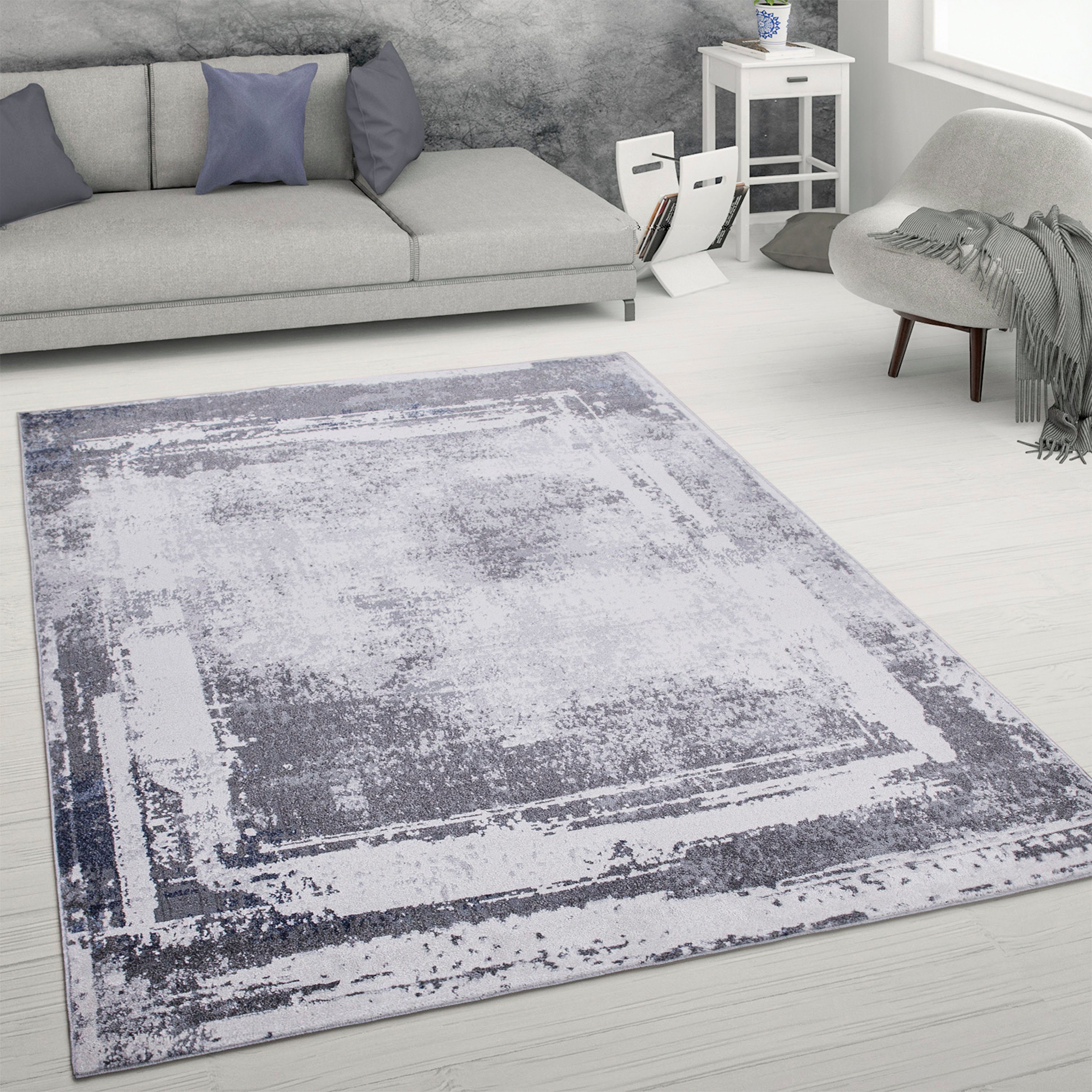Paco Home Teppich Catania 843, rechteckig, Höhe: 13 mm, Kurzflor, modernes Design, ideal im Wohnzimmer & Schlafzimmer