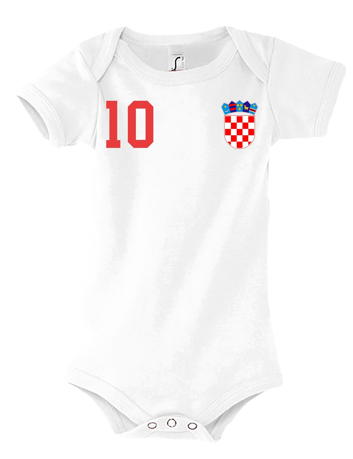 Youth Designz Kurzarmbody Kroatien Kinder Baby Body Strampler mit trendigem Motiv Weiß