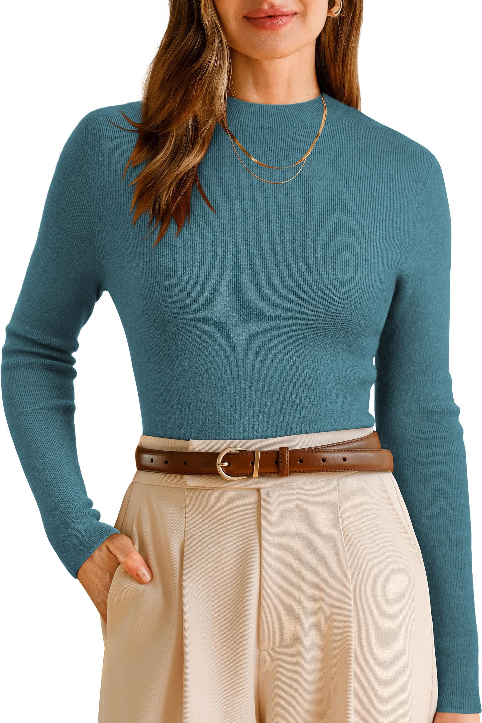 Arach&Cloz Wollpullover Damen Pullover Wolle Blended Seamless Tops Rollkrag günstig online kaufen