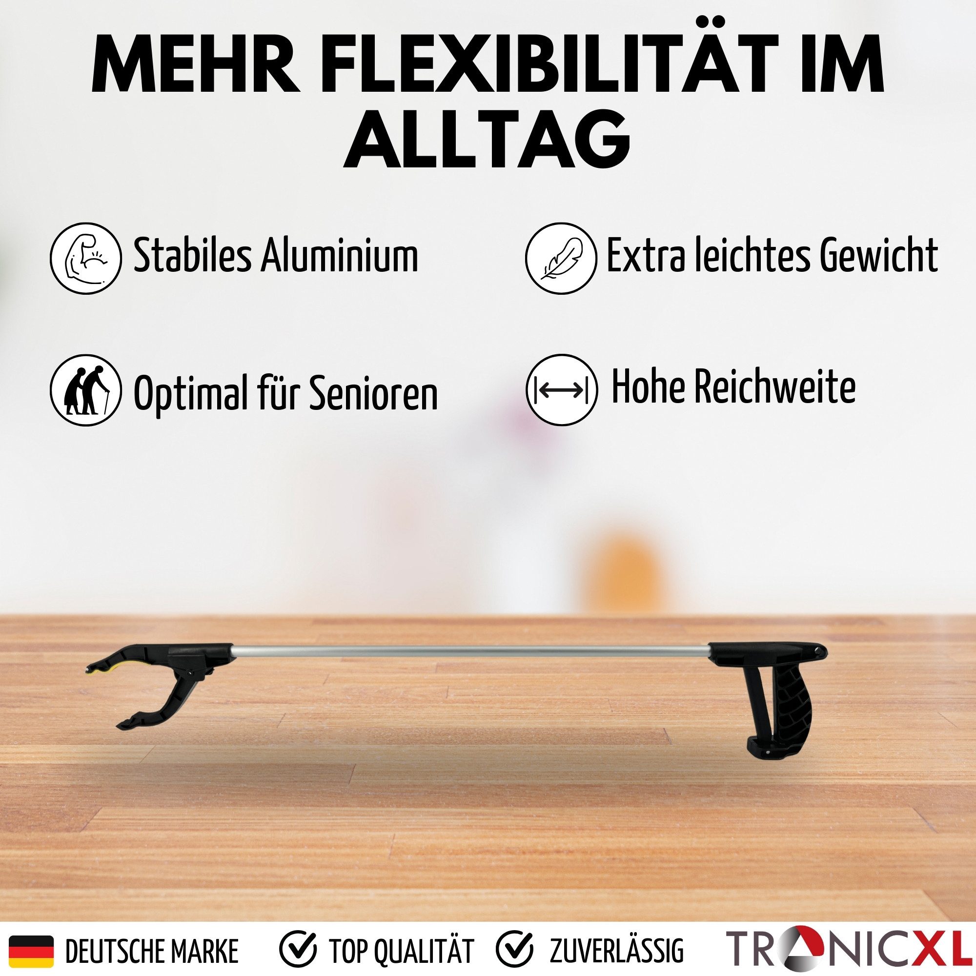 TronicXL Greifarm 2x Greifzange mit Magnet Greifhilfe Metall Greifer für Senioren Müll, 2-tlg., magnetisch, rostfrei