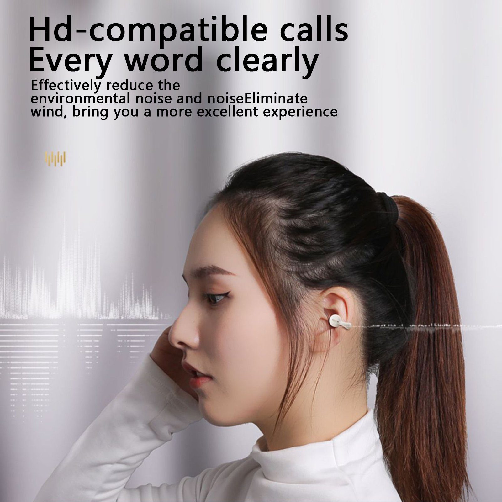 HiFi-Qualität 5.3,Clip Schwarz On Knochenleitungs Ear (Bluetooth) Bluetooth-Kopfhörer Kopfhörer, Rutaqian Kopfhörer