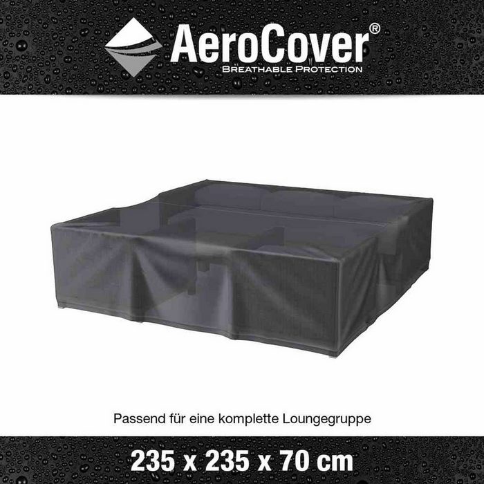 AeroCover Schutzplane Atmungsaktive Schutzhülle für rechteckige Lounge-Sets 235x235xH70 cm