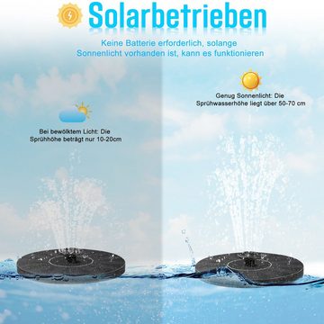 AUFUN Gartenbrunnen Solar Springbrunnen, Solarpumpe Gartenwasserpumpe