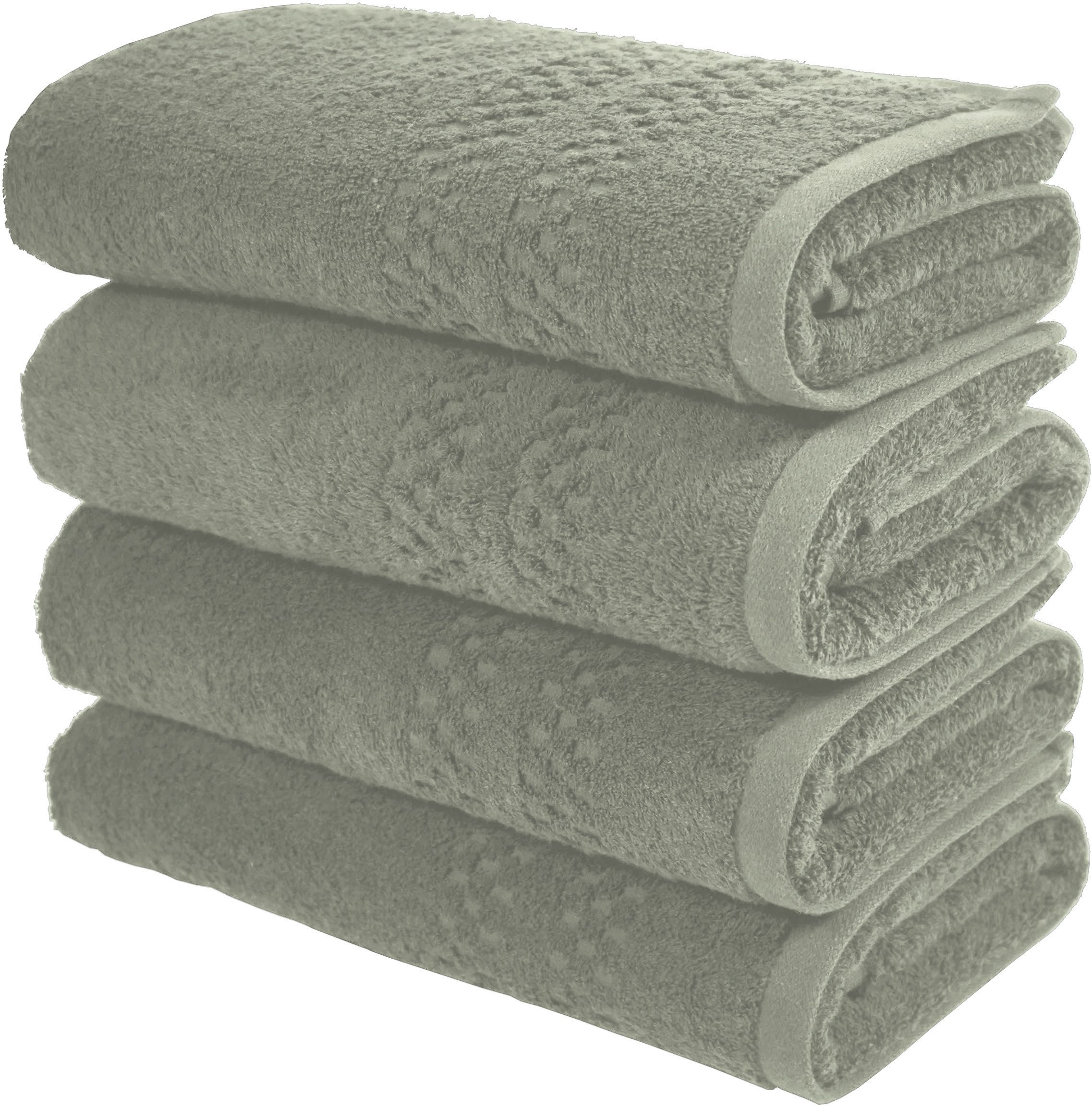 OTTO home Handtuch Regona, Handtücher 50x100cm, als Uni-Set und mit Karomuster, 500gr/m², Frottier (Set, 4-St), Premium Handtücher mit Bordüre, Set, 100% Baumwolle, 5 Jahre Garantie