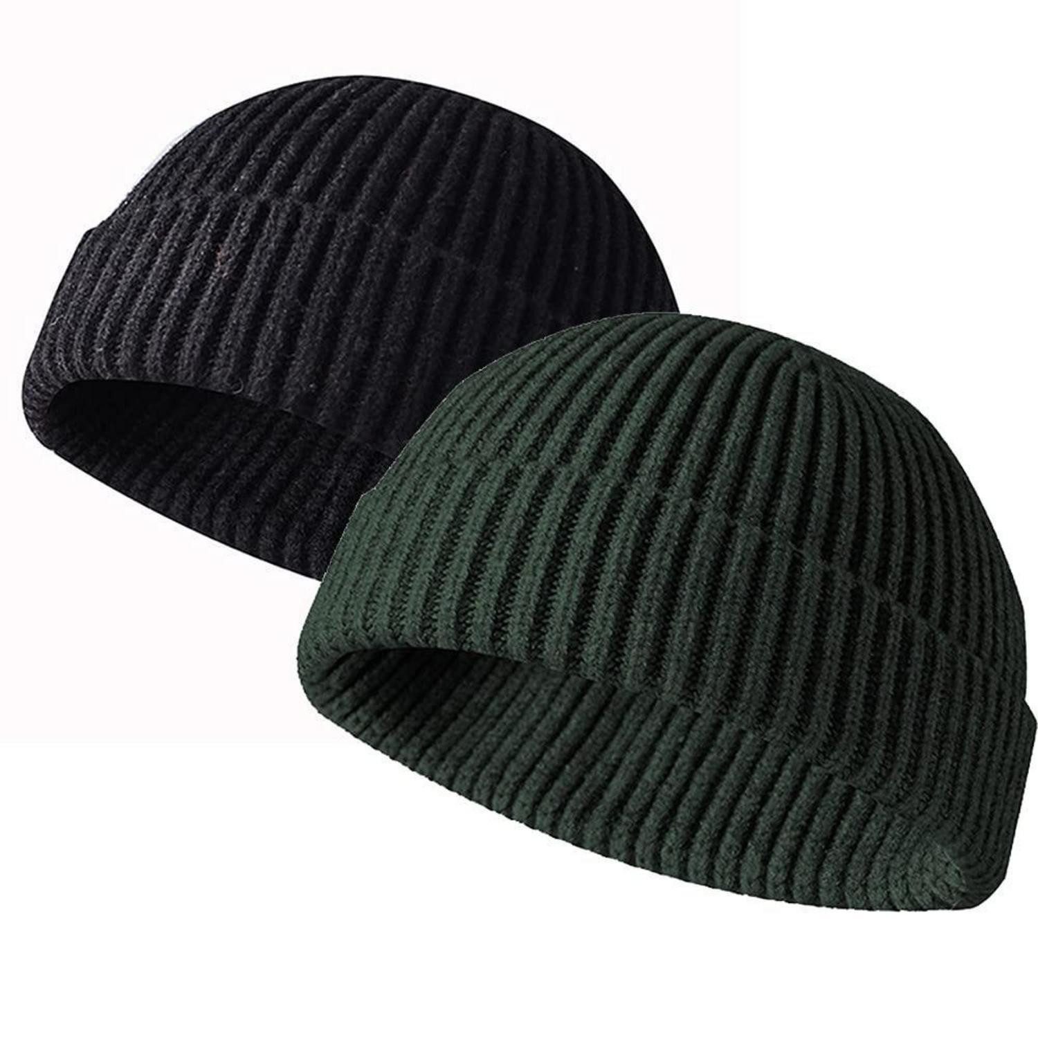 LuxusKollektion Strickmütze Strickmütze Fischermütze Nero/Grün Militär (1-St)